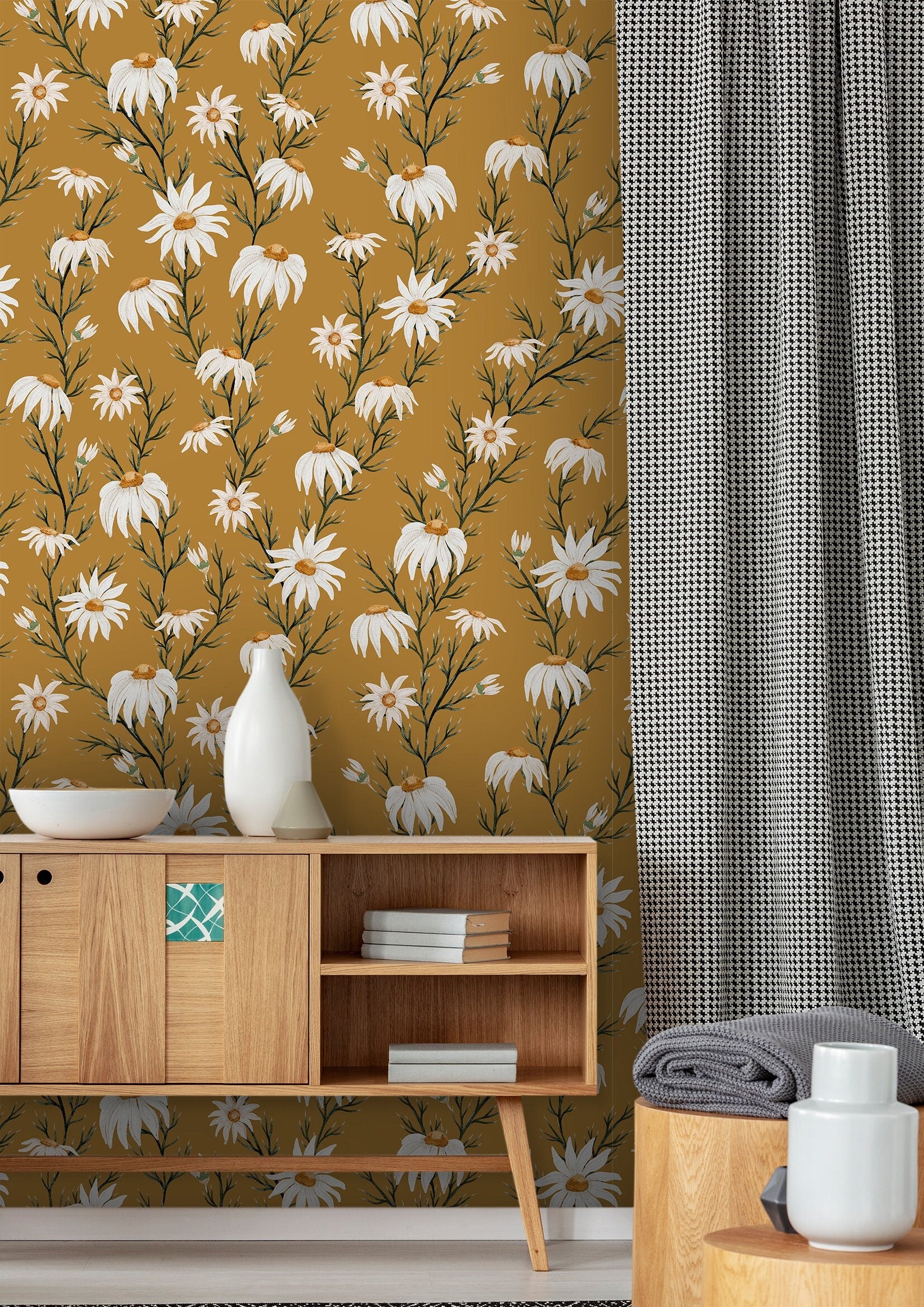 Southern Daisy Floral Wallpaper | Wallpaper Peel and Stick | Removable Wallpaper | Peel and Stick Wallpaper | Wall Paper Peel And Stick  912 - JamesAndColors