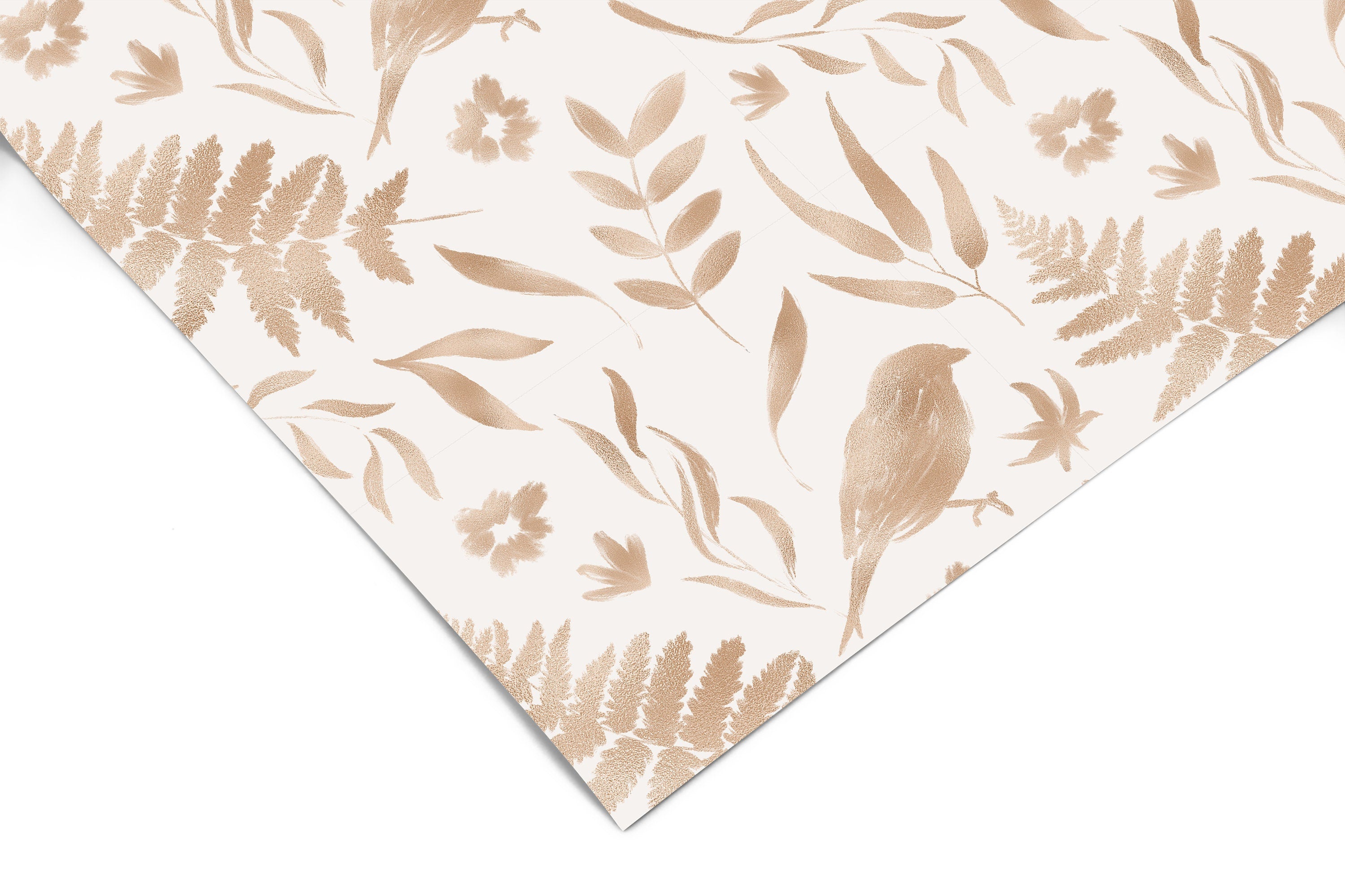 Gold Leaf Bird Contact Paper | Peel And Stick Wallpaper | Removable Wallpaper | Shelf Liner | Drawer Liner | Peel and Stick Paper 617 - JamesAndColors