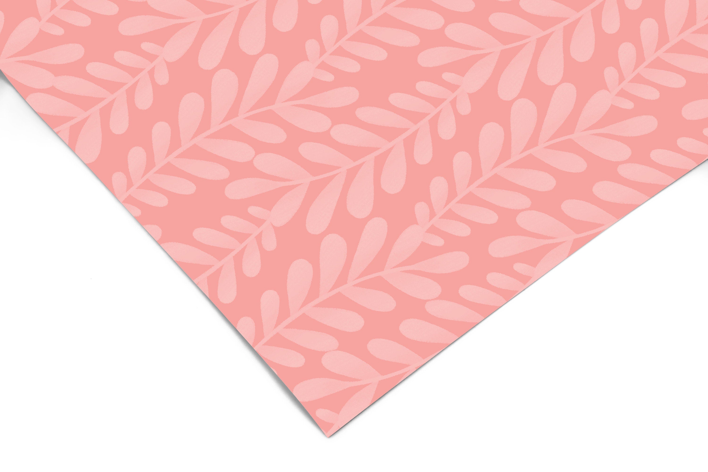 Pink Floral Leaf Contact Paper | Peel And Stick Wallpaper | Removable Wallpaper | Shelf Liner | Drawer Liner | Peel and Stick Paper 791