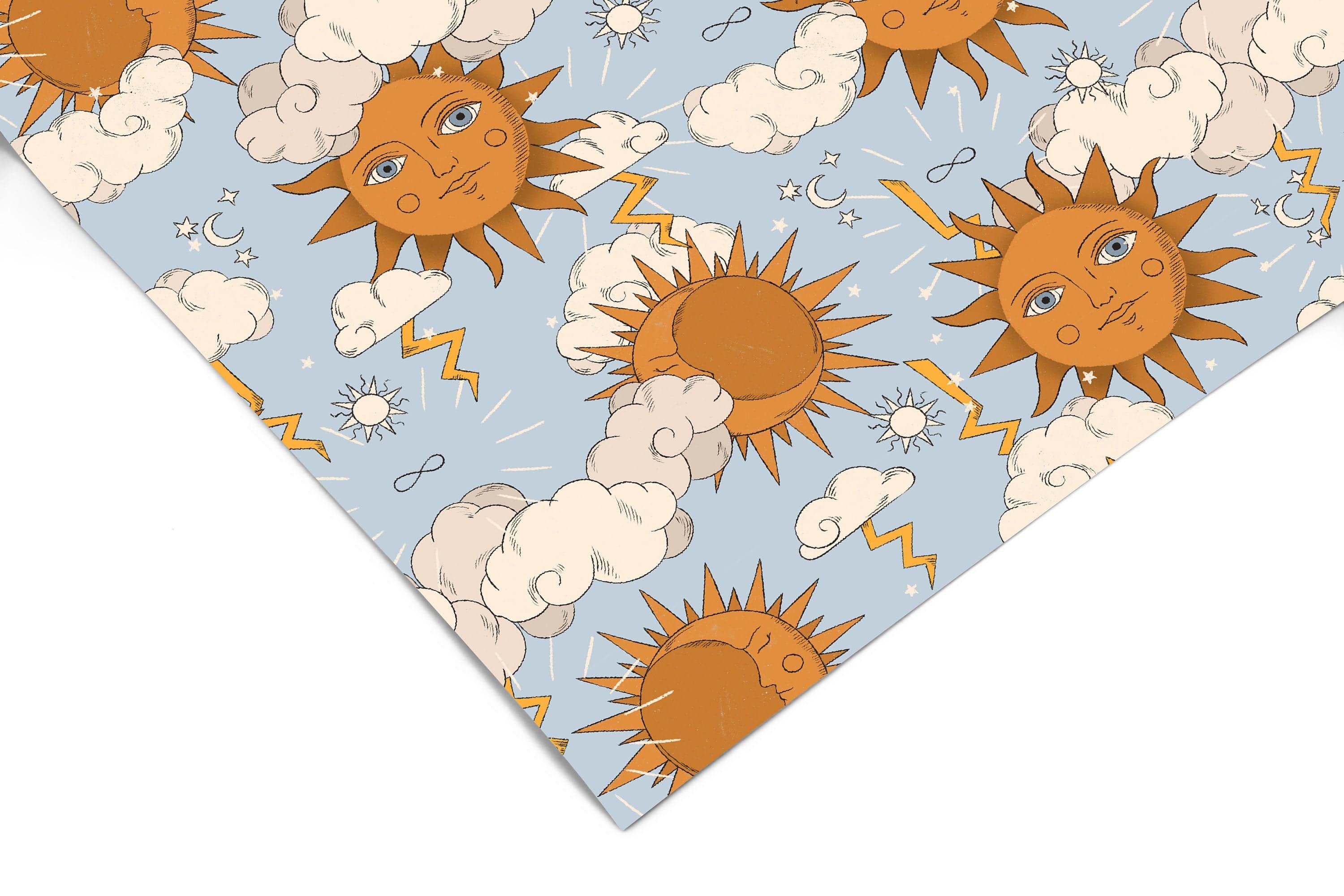 Sun and Moon Contact Paper | Peel And Stick Wallpaper | Removable Wallpaper | Shelf Liner | Drawer Liner | Peel and Stick Paper 626 - JamesAndColors