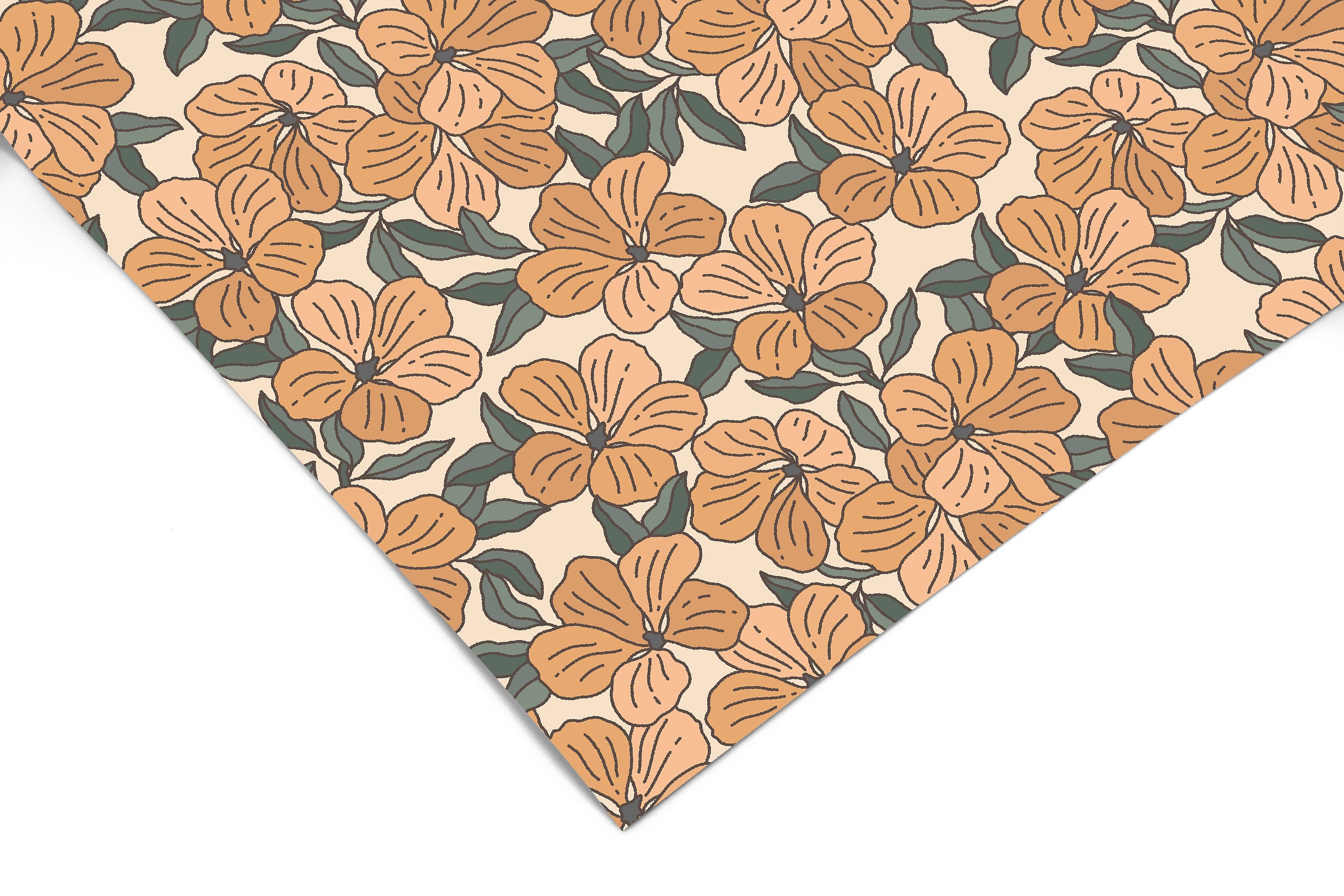 Unique Golden Floral Contact Paper | Peel And Stick Wallpaper | Removable Wallpaper | Shelf Liner | Drawer Liner | Peel and Stick Paper 647