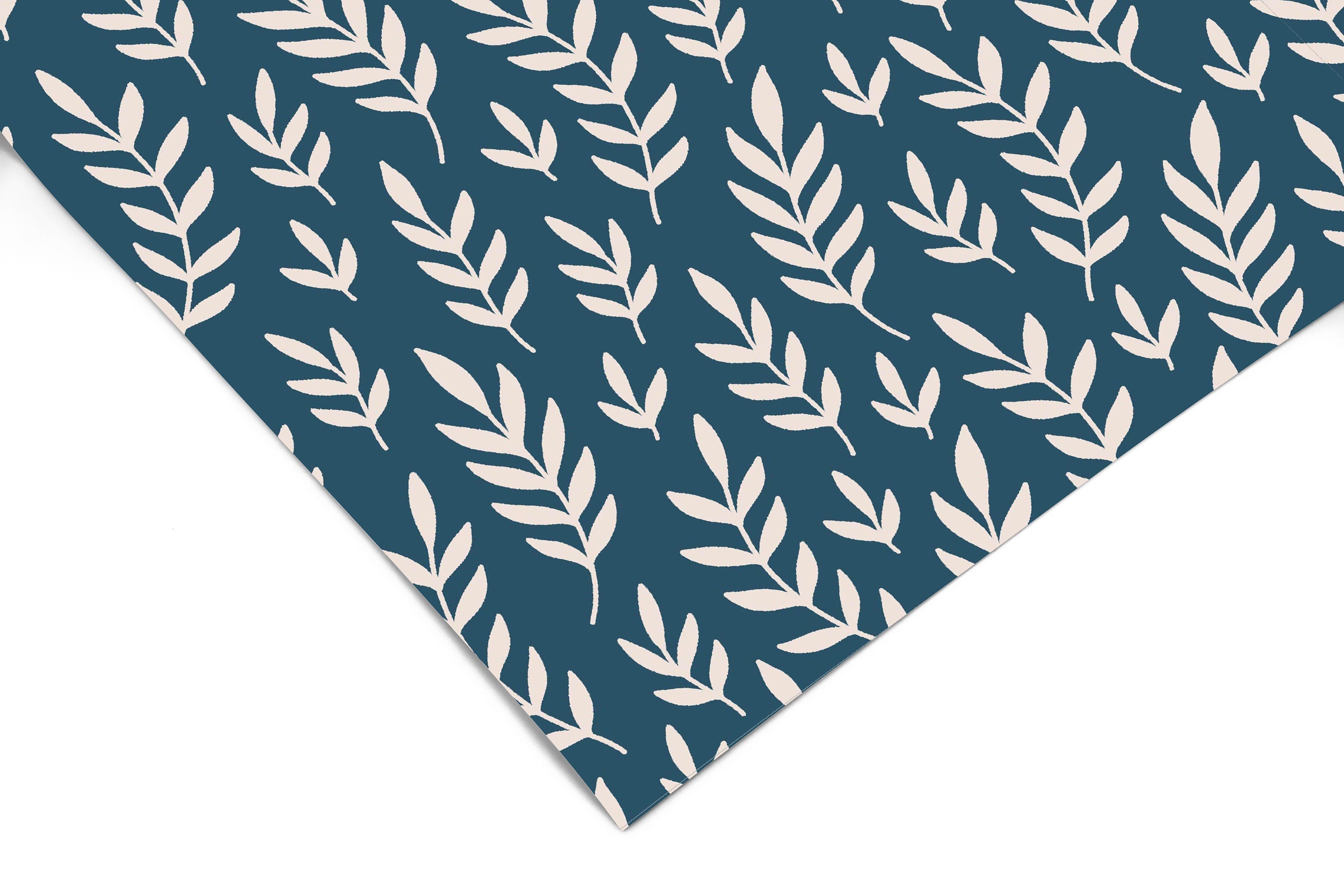 Blue Cream Leaf Contact Paper | Shelf Liner | Drawer Liner | Peel and Stick Paper 856 - James And Colors
