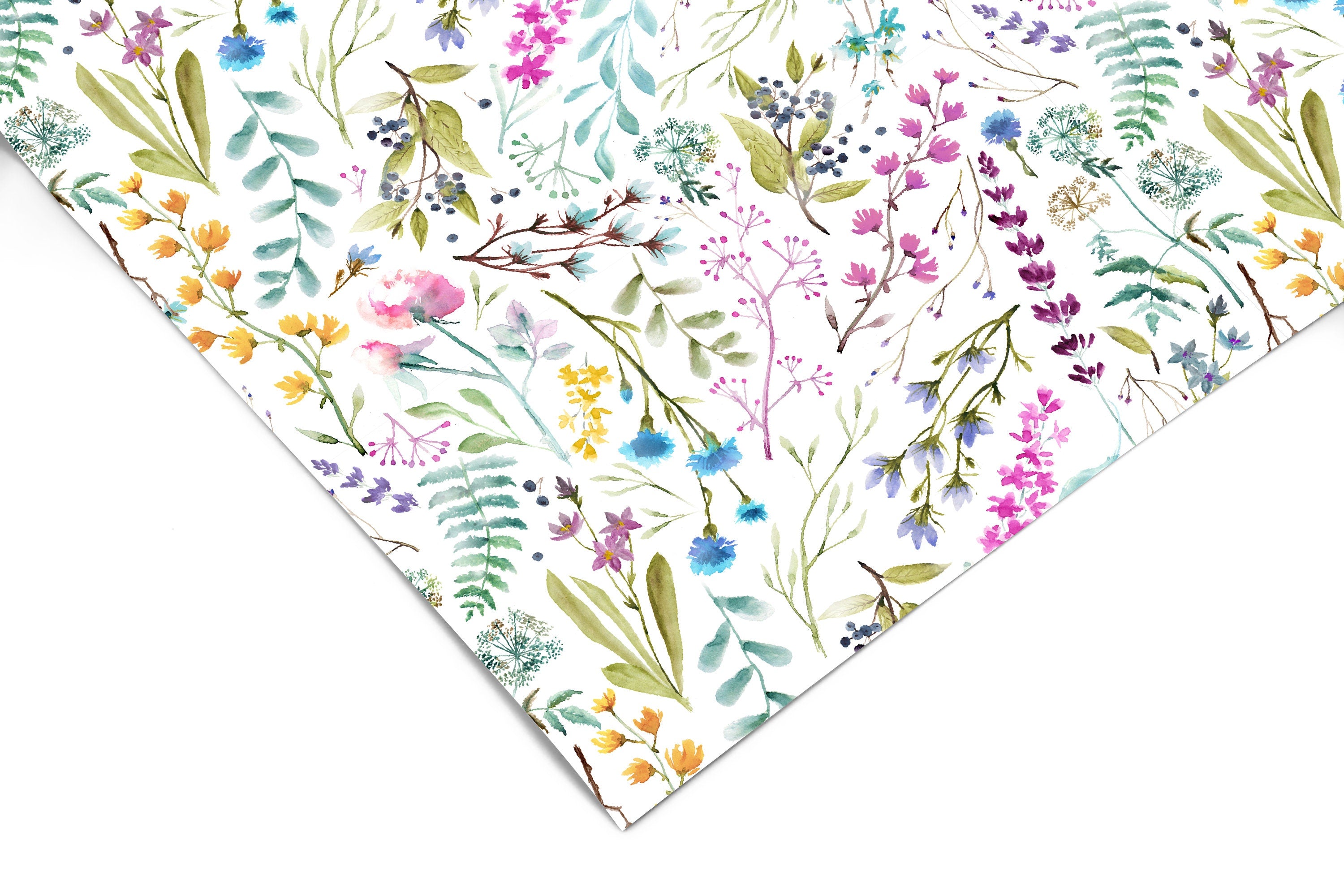 Watercolor Floral Contact Paper | Peel And Stick Wallpaper | Removable Wallpaper | Shelf Liner | Drawer Liner | Peel and Stick Paper 677