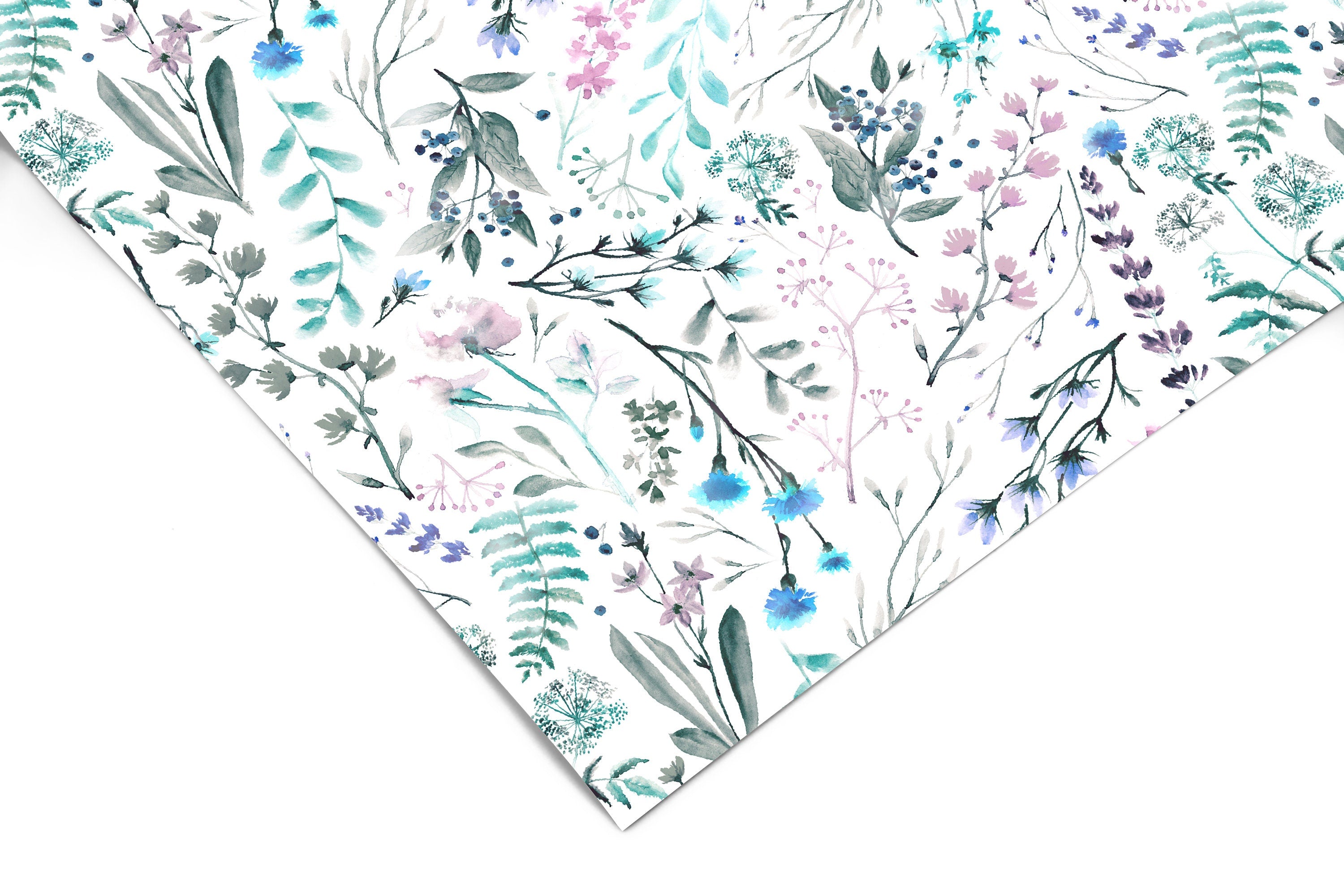 Watercolor Floral Contact Paper | Peel And Stick Wallpaper | Removable Wallpaper | Shelf Liner | Drawer Liner | Peel and Stick Paper 782