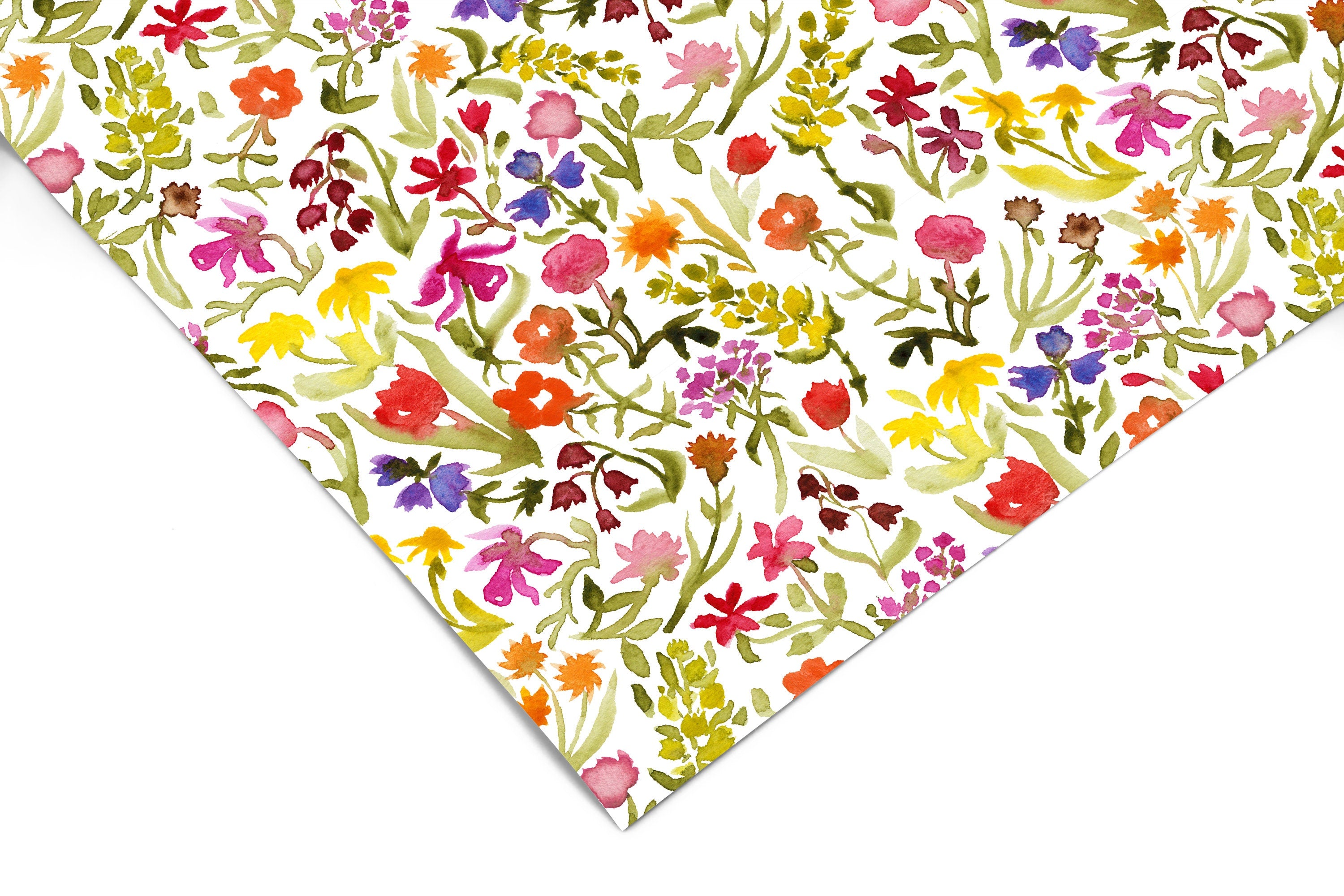 Watercolor Floral Contact Paper | Peel And Stick Wallpaper | Removable Wallpaper | Shelf Liner | Drawer Liner | Peel and Stick Paper 683