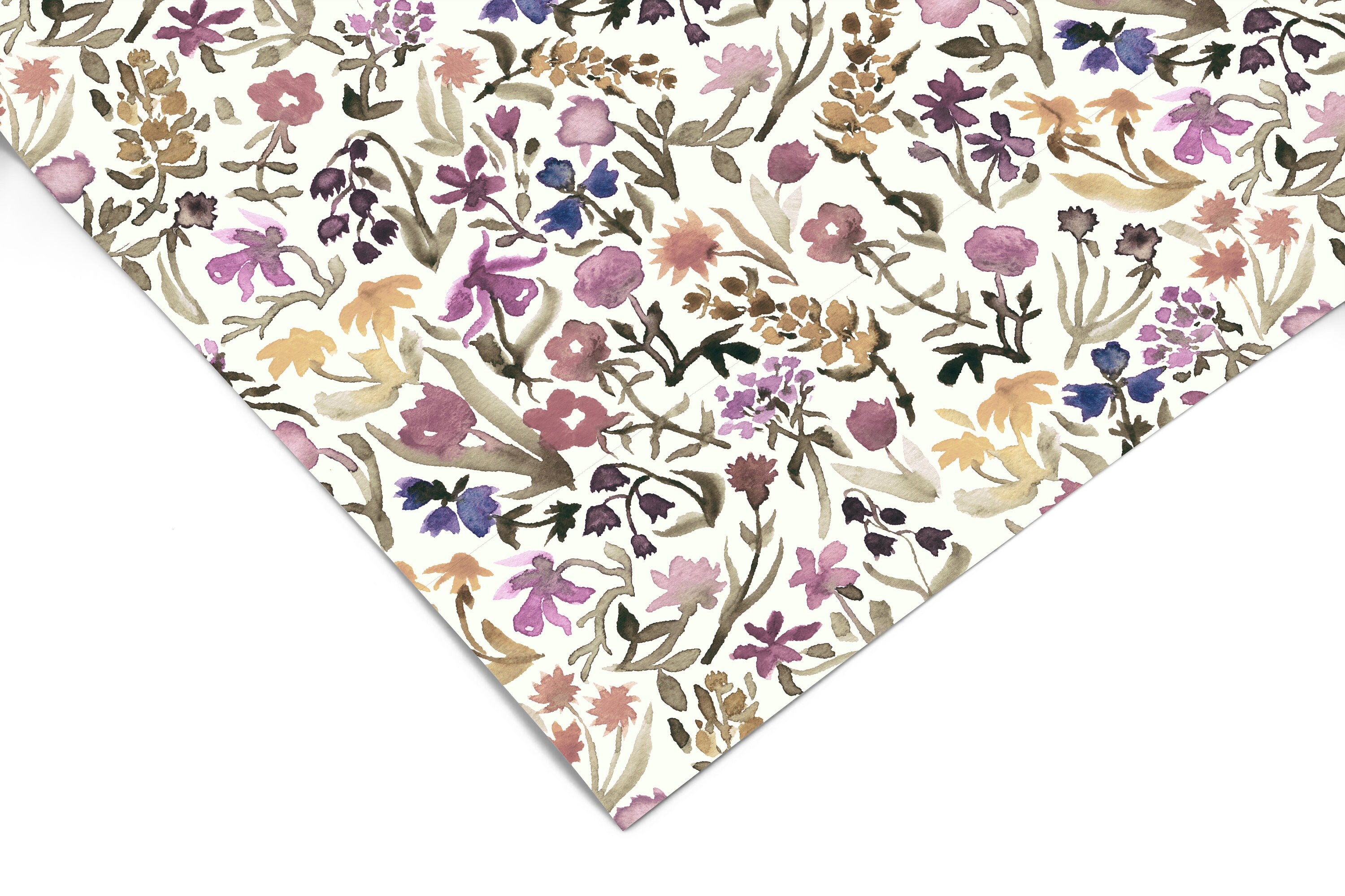 Watercolor Floral Contact Paper | Peel And Stick Wallpaper | Removable Wallpaper | Shelf Liner | Drawer Liner | Peel and Stick Paper 686