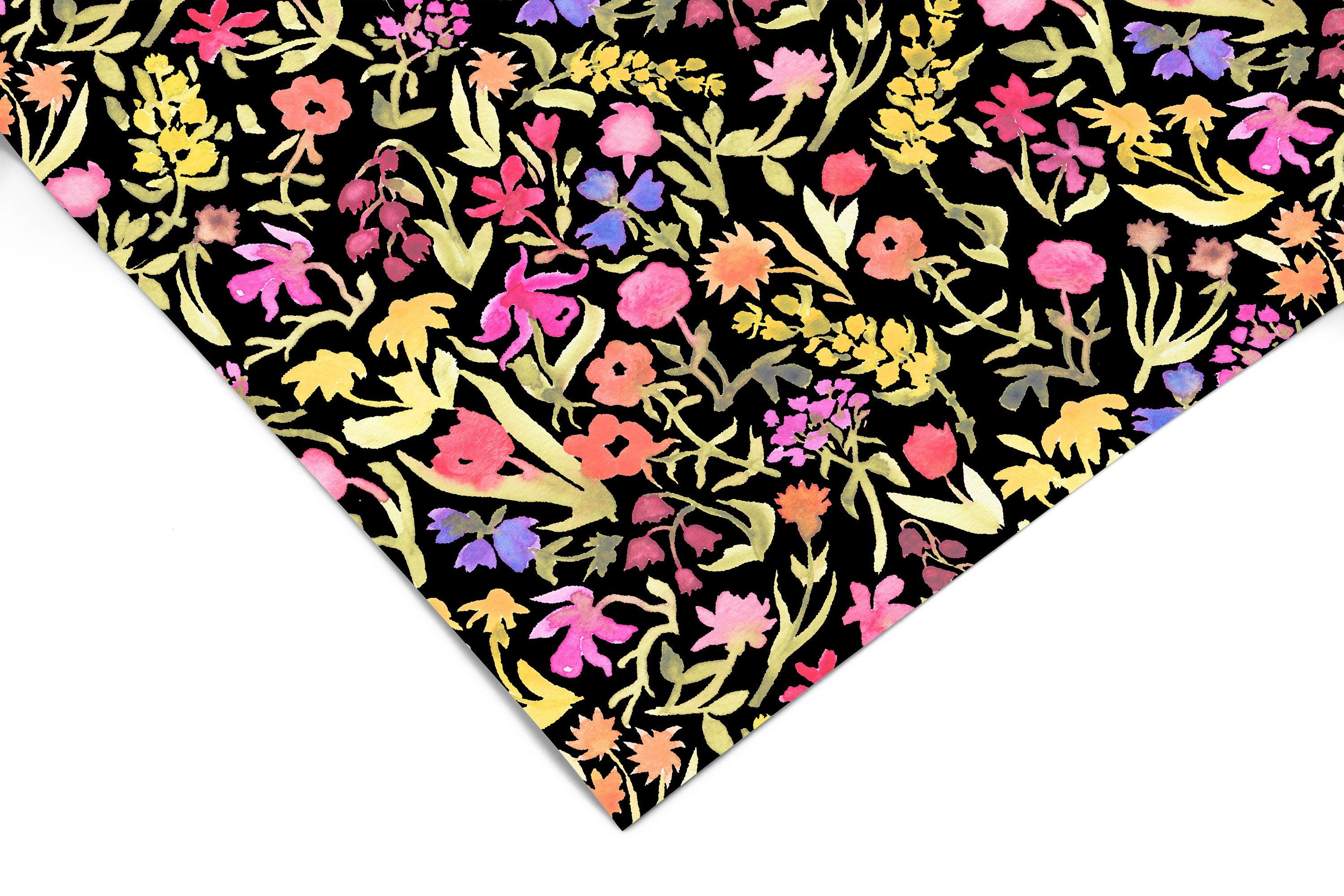 Watercolor Floral Contact Paper | Peel And Stick Wallpaper | Removable Wallpaper | Shelf Liner | Drawer Liner | Peel and Stick Paper 687
