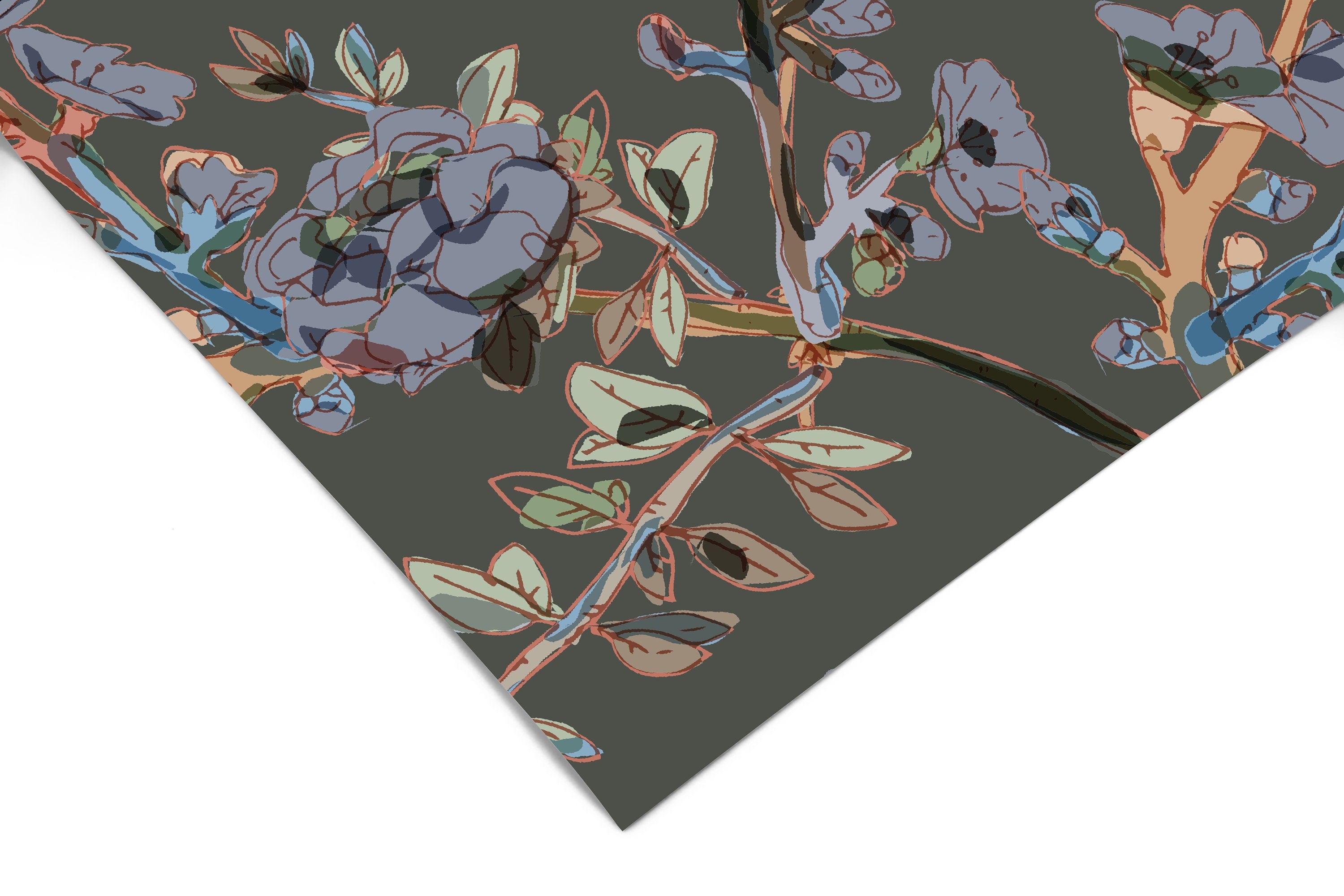 Removable Wallpaper Gray Floral Branch Wallpaper | Peel And Stick Wallpaper | Adhesive Wallpaper | Wall Paper Peel Stick Wall Mural 3495 - JamesAndColors