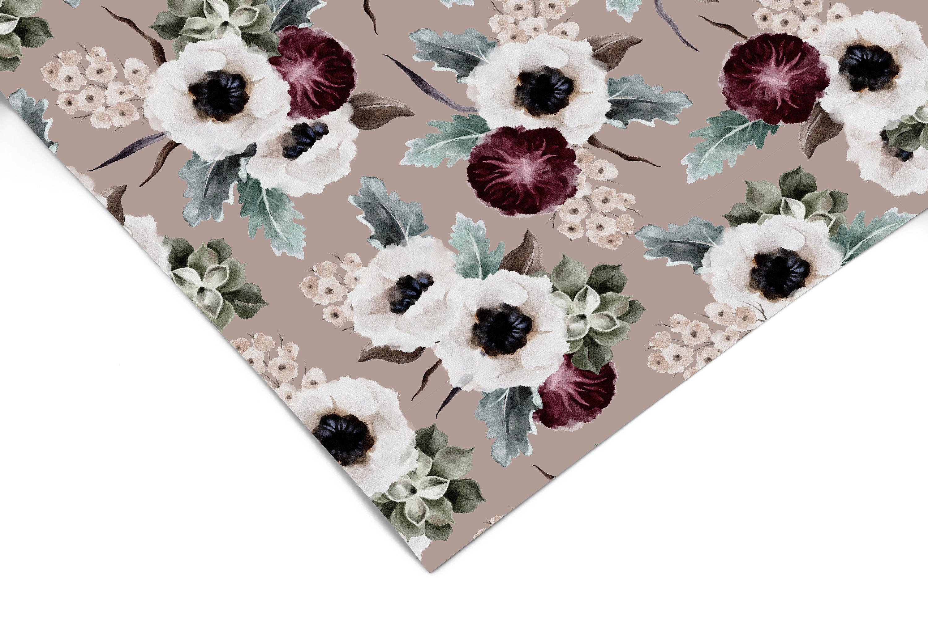 Contact Paper Dark Purple Floral | Peel And Stick Wallpaper | Removable Wallpaper | Shelf Liner | Drawer Liner | Peel and Stick Paper 867