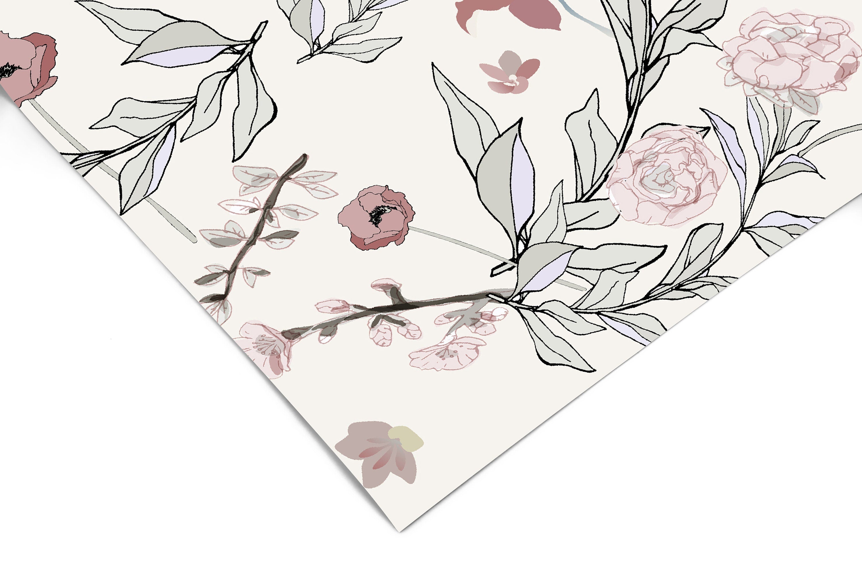 Large Blue Floral Wallpaper | Removable Wallpaper | Peel And Stick Wallpaper | Adhesive Wallpaper | Wall Paper Peel Stick Wall Mural 3448 - JamesAndColors