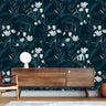 Dark Navy Floral Wallpaper | Removable Wallpaper | Peel And Stick Wallpaper | Adhesive Wallpaper | Wall Paper Peel Stick Wall Mural 3461 - JamesAndColors
