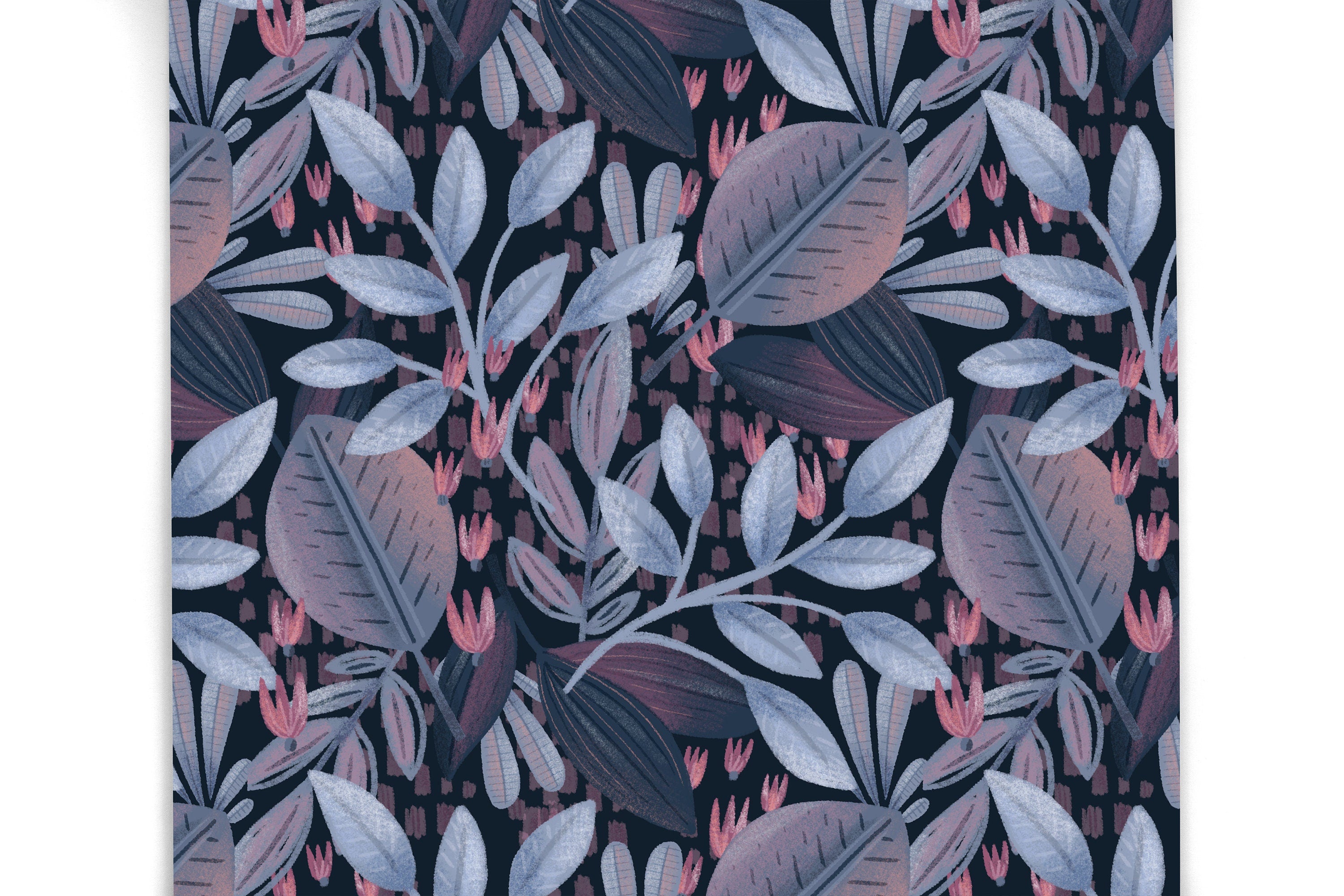 Blue Ombre Floral Contact Paper | Peel And Stick Wallpaper | Removable Wallpaper | Shelf Liner | Drawer Liner | Peel and Stick Paper 787