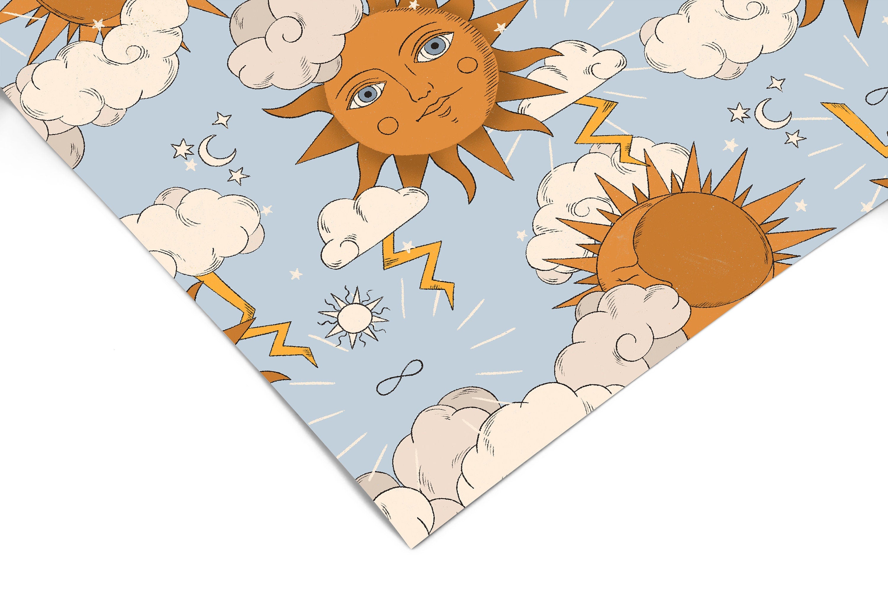 Removable Wallpaper Sun And Moon Wallpaper | Peel And Stick Wallpaper | Adhesive Wallpaper | Wall Paper Peel Stick Wall Mural 3499 - JamesAndColors