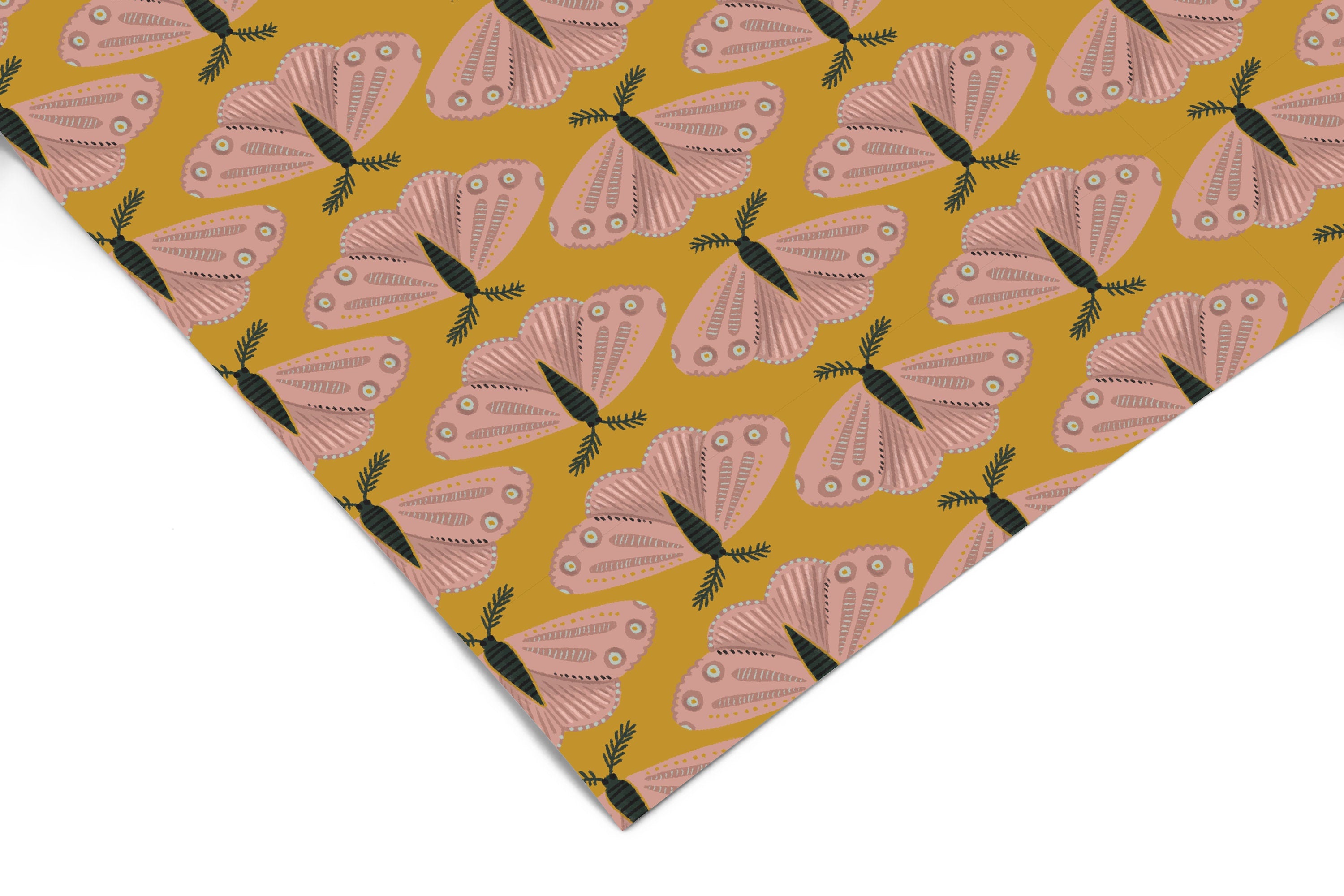 Boho Moth Pattern Contact Paper | Peel And Stick Wallpaper | Removable Wallpaper | Shelf Liner | Drawer Liner | Peel and Stick Paper 804 - JamesAndColors