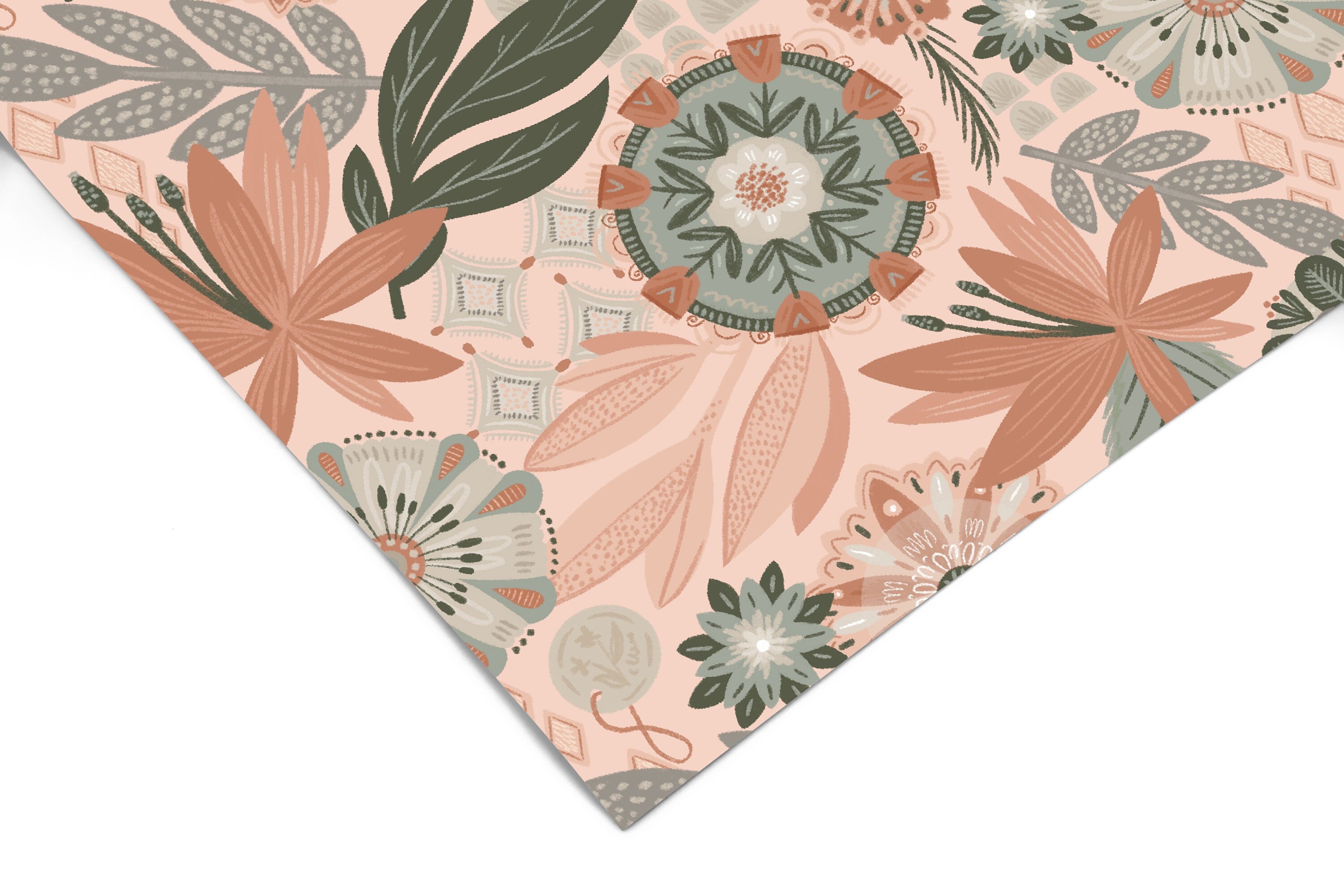 Busy Boho Pink Contact Paper | Peel And Stick Wallpaper | Removable Wallpaper | Shelf Liner | Drawer Liner | Peel and Stick Paper 801 - JamesAndColors
