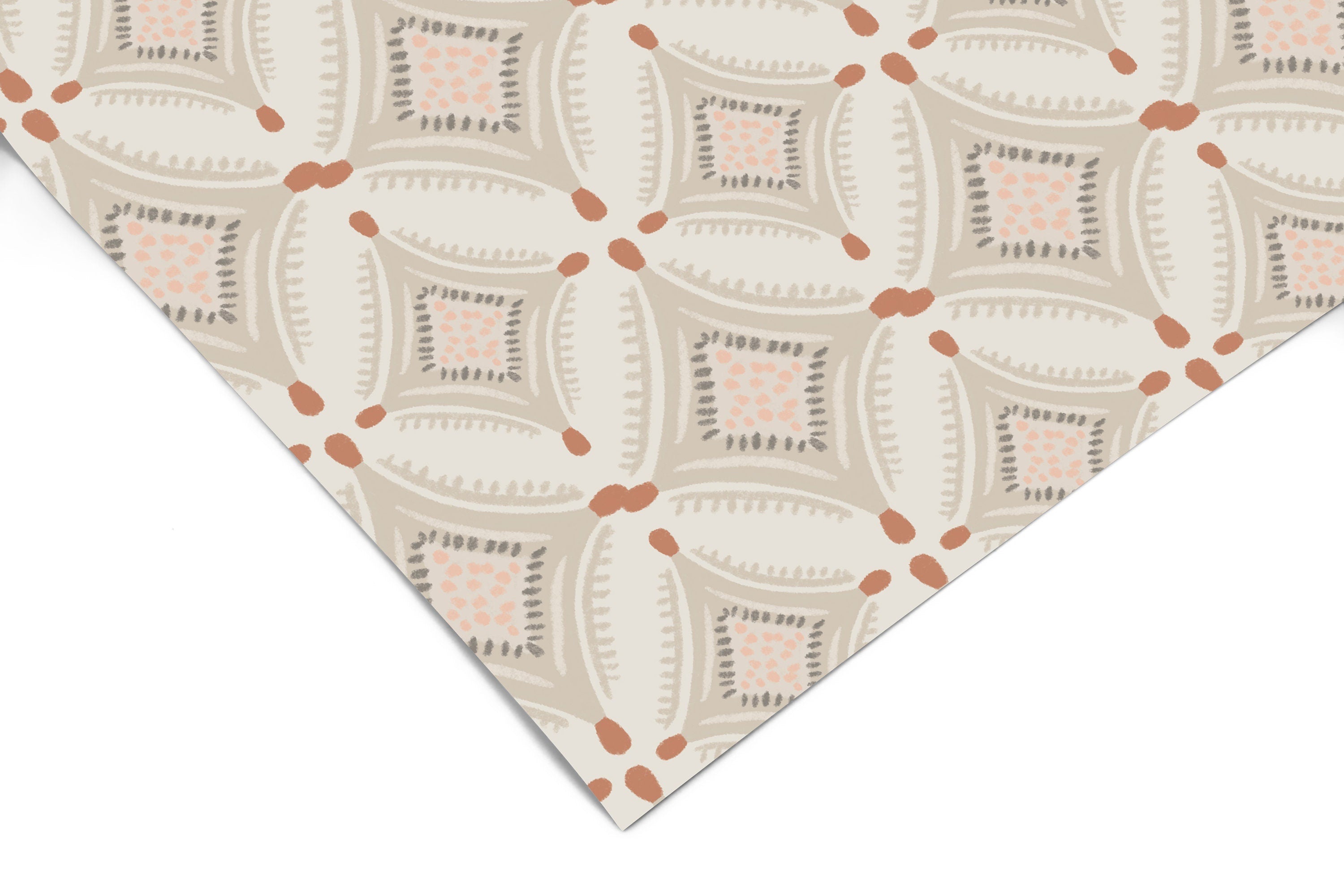 Boho Cream Pattern Contact Paper | Shelf Liner | Drawer Liner | Peel and Stick Paper 799 - James And Colors