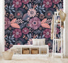 Dark Purple Floral Wallpaper | Wallpaper Peel and Stick | Removable Wallpaper | Wall Paper Peel And Stick | Wall Mural | Wall Decor 3472 - JamesAndColors
