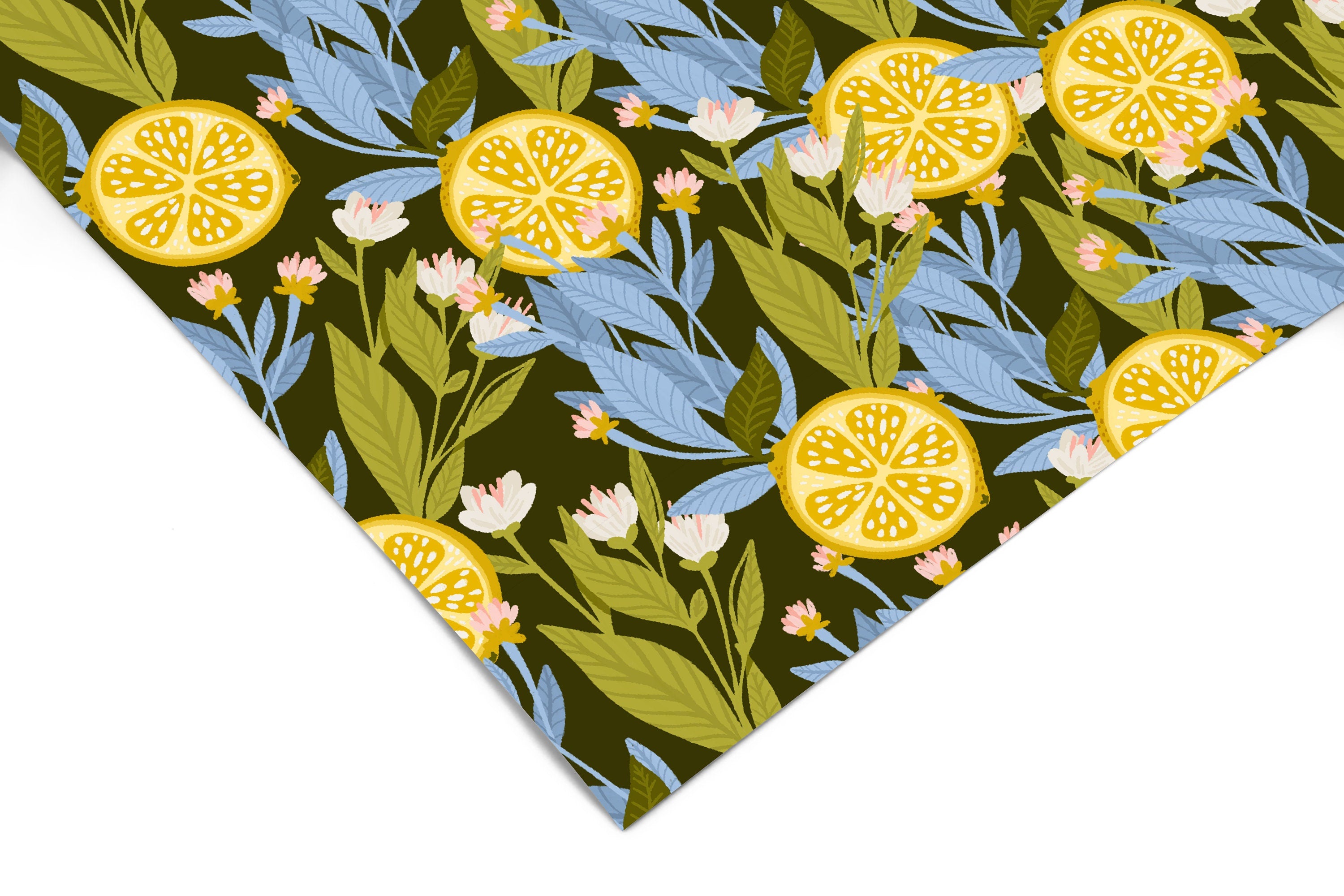Lemon Floral Kitchen Contact Paper | Peel And Stick Wallpaper | Removable Wallpaper | Shelf Liner | Drawer Liner | Peel and Stick Paper 811