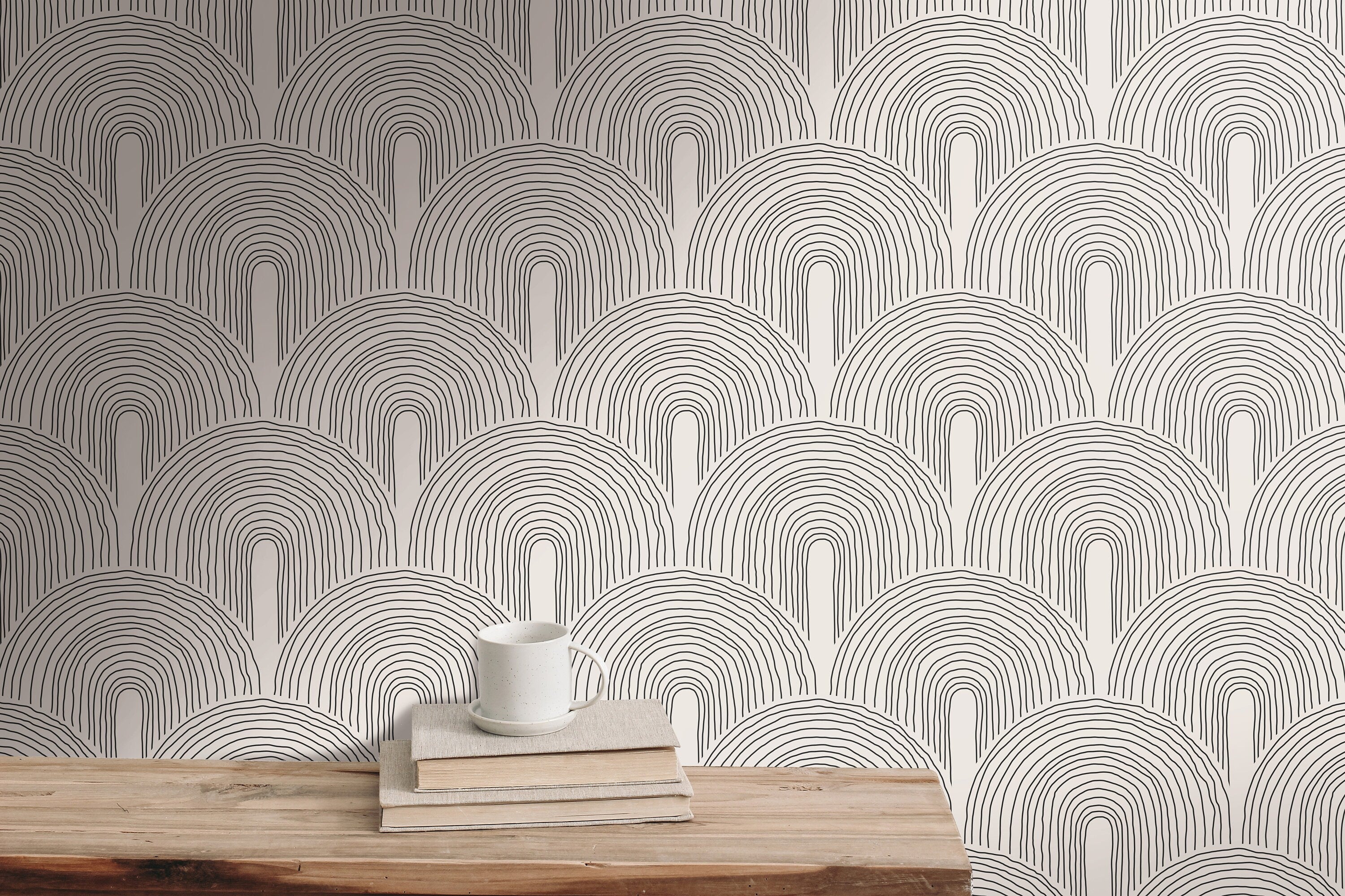 Removable Wallpaper Black Cream Modern Wallpaper | Peel And Stick Wallpaper | Adhesive Wallpaper | Wall Paper Peel Stick Wall Mural 3511 - JamesAndColors