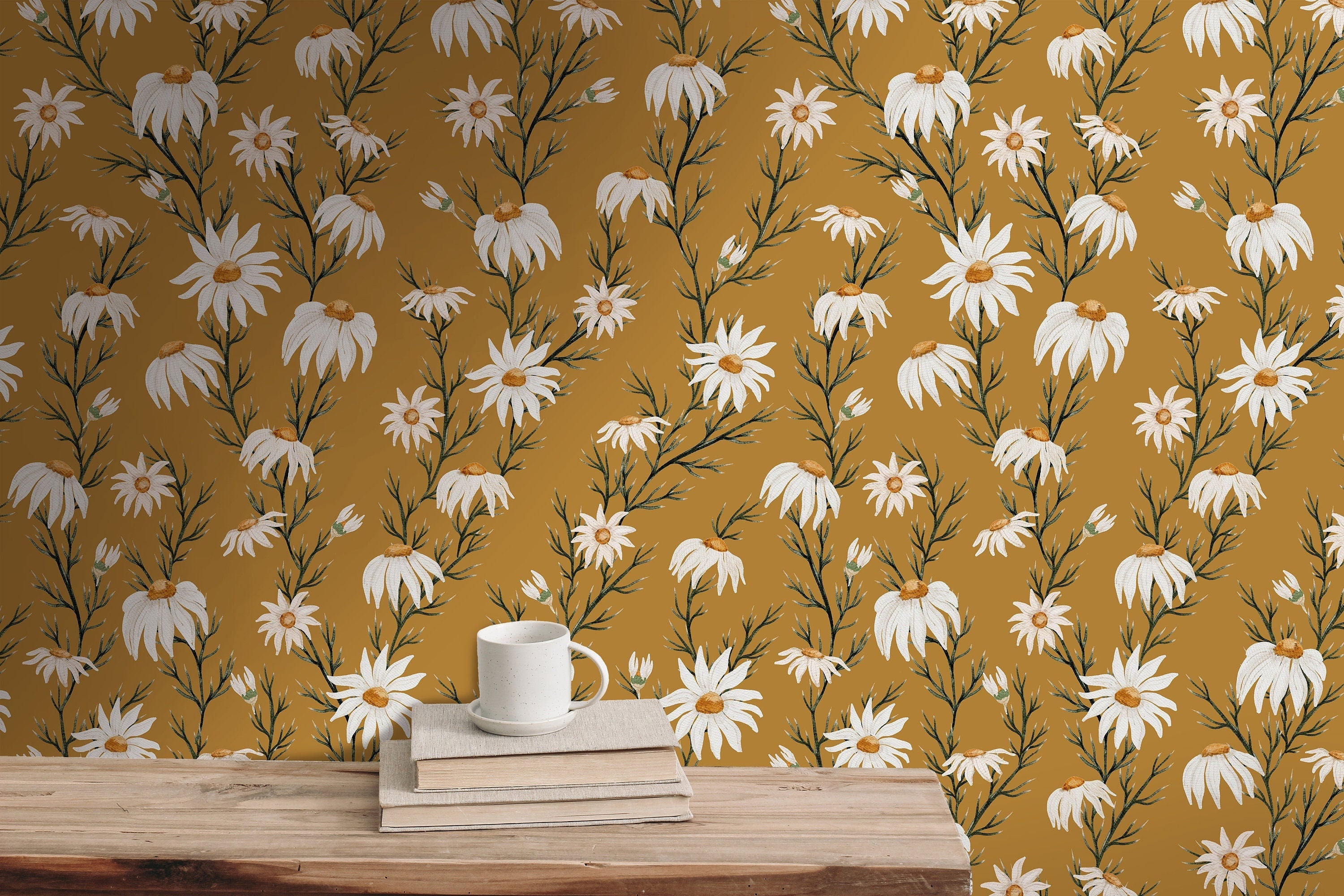Southern Daisy Floral Wallpaper | Wallpaper Peel and Stick | Removable Wallpaper | Peel and Stick Wallpaper | Wall Paper Peel And Stick  912 - JamesAndColors