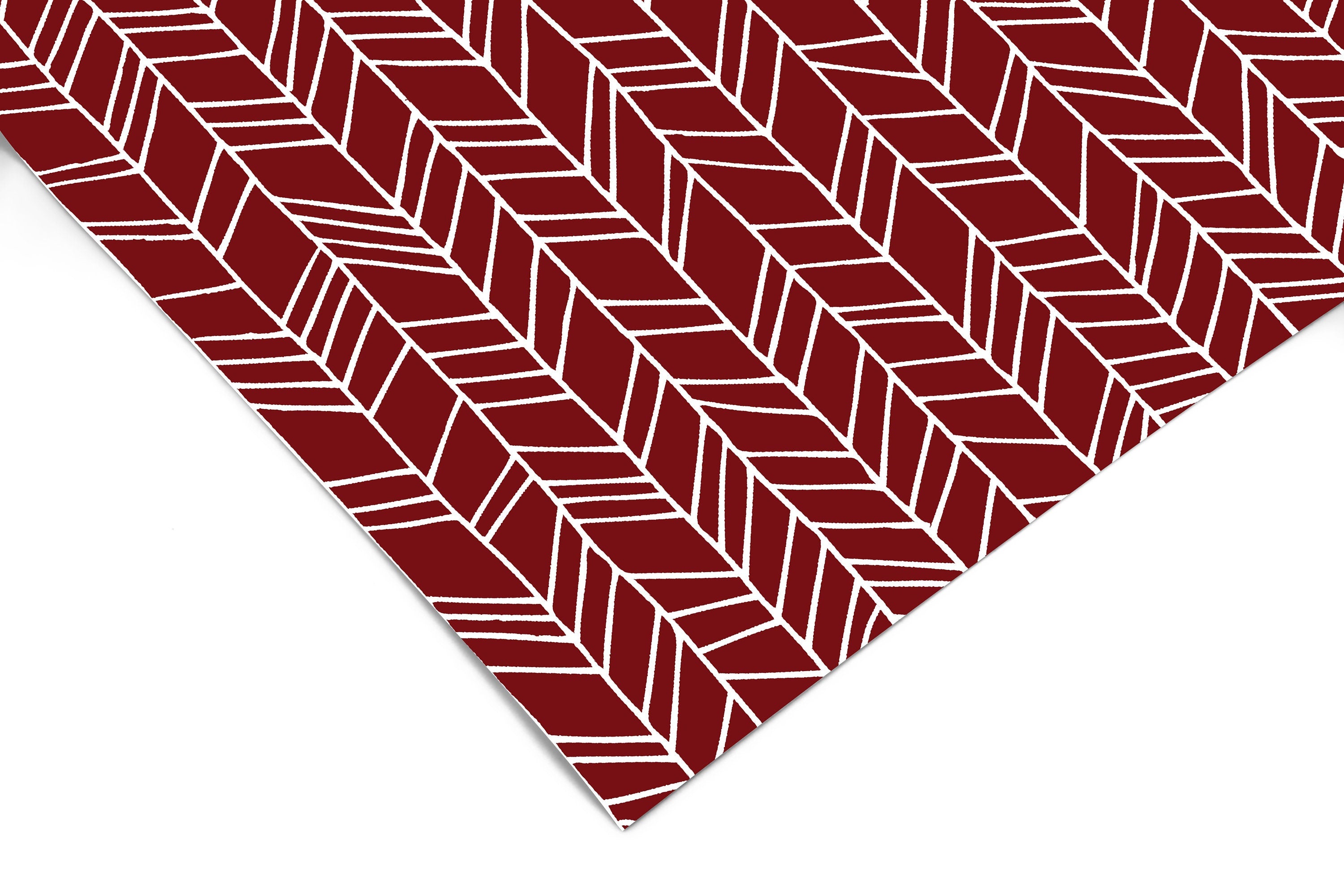 Maroon Chevron Contact Paper | Peel And Stick Wallpaper | Removable Wallpaper | Shelf Liner | Drawer Liner | Peel and Stick Paper 853 - JamesAndColors