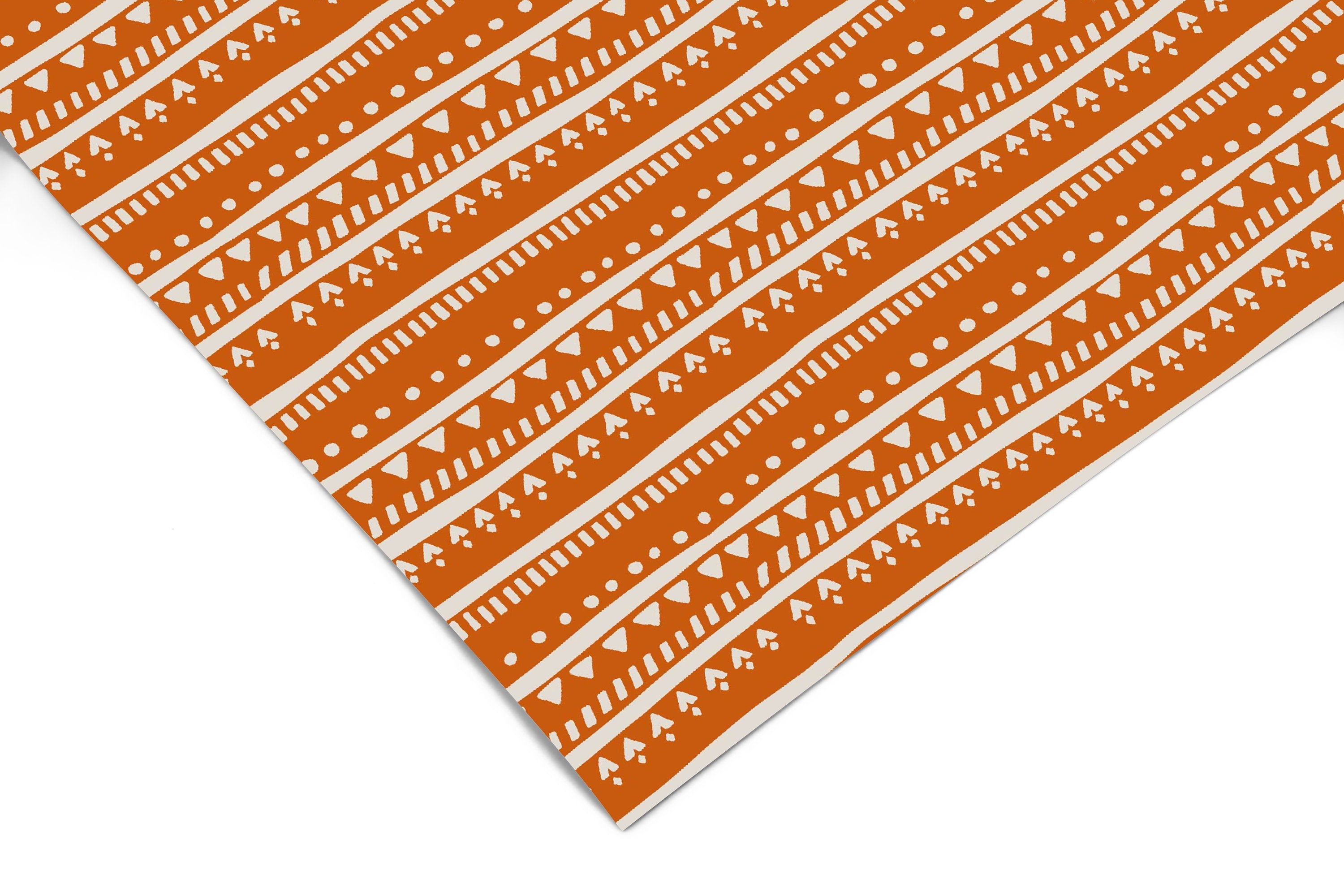 Burnt Orange Pattern Contact Paper | Peel And Stick Wallpaper | Removable Wallpaper | Shelf Liner | Drawer Liner | Peel and Stick Paper 854 - JamesAndColors