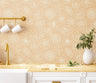 Removable Wallpaper Cream Tan Floral Star Wallpaper | Peel And Stick Wallpaper | Adhesive Wallpaper | Wall Paper Peel Stick Wall Mural 3533 - JamesAndColors