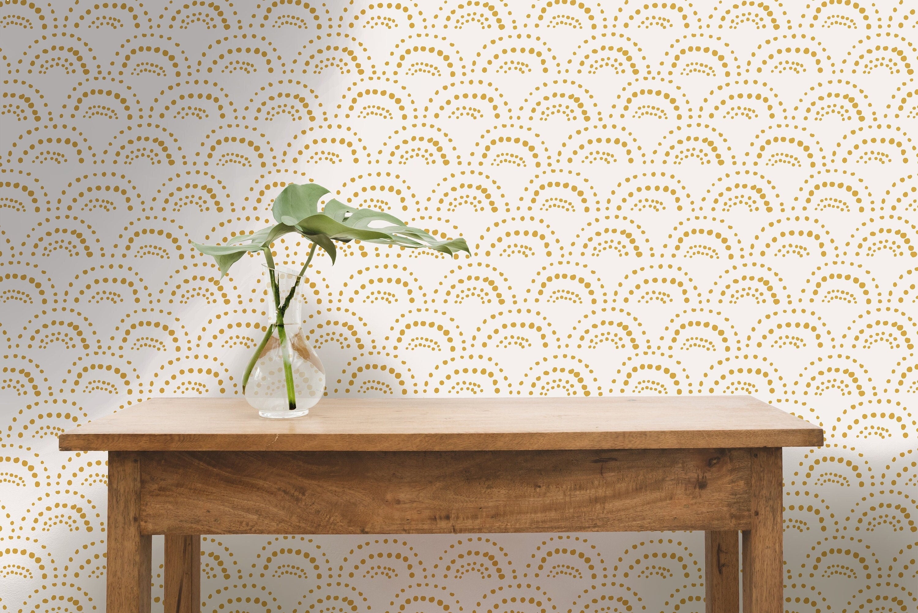 Peel and Stick Wallpaper Golden Yellow Cream Farmhouse Wallpaper | Removable Wallpaper | Wall Paper Peel Stick Wall Mural | Wall Decor 3488 - JamesAndColors