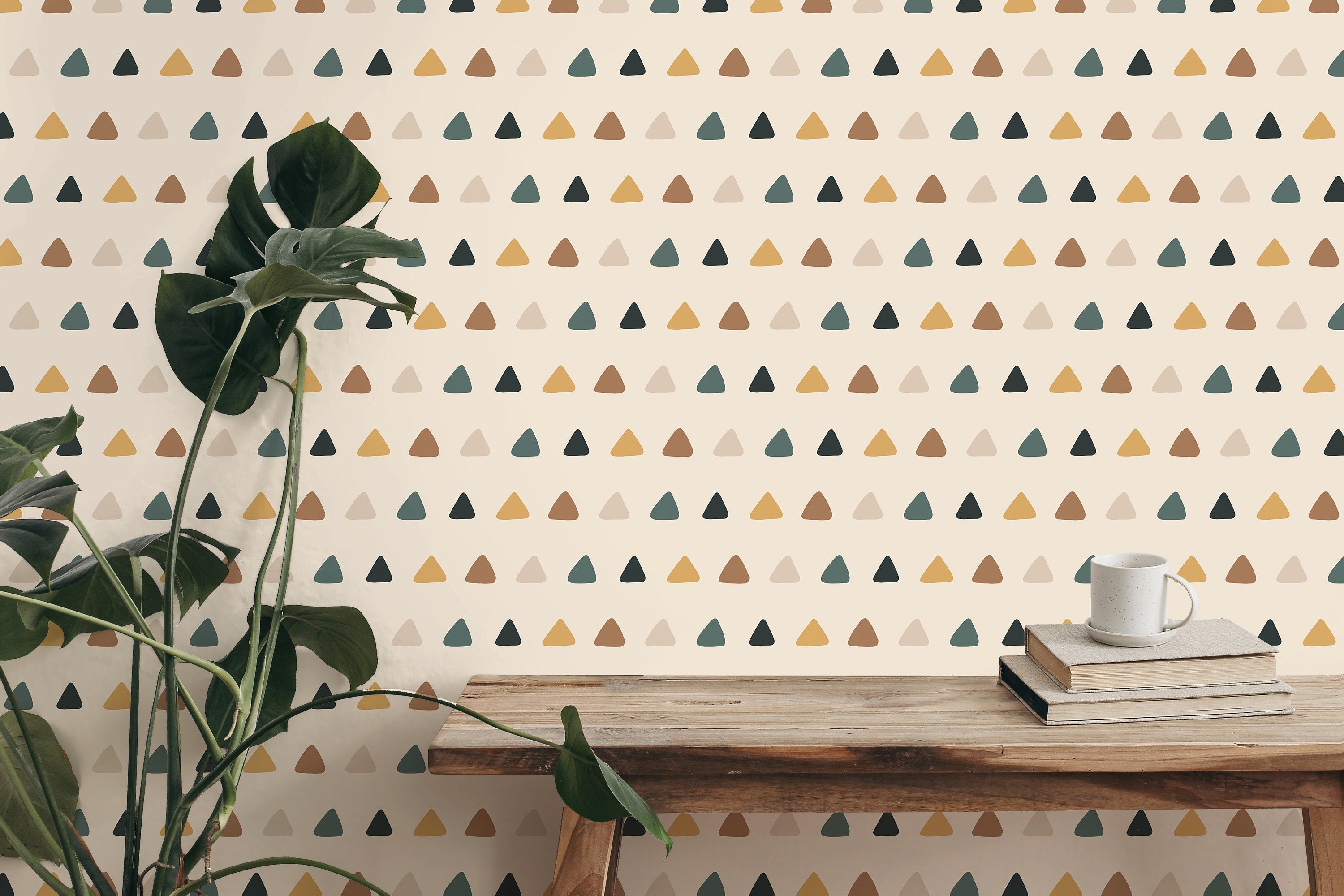 Desert Triangle Boho Wallpaper | Wallpaper Peel and Stick | Removable Wallpaper | Peel and Stick Wallpaper | Wall Paper Peel And Stick  2377 - JamesAndColors