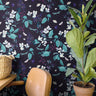 Navy Dark Floral Wallpaper | Wallpaper Peel and Stick | Removable Wallpaper | Peel and Stick Wallpaper | Wall Paper Peel And Stick 2104 - JamesAndColors
