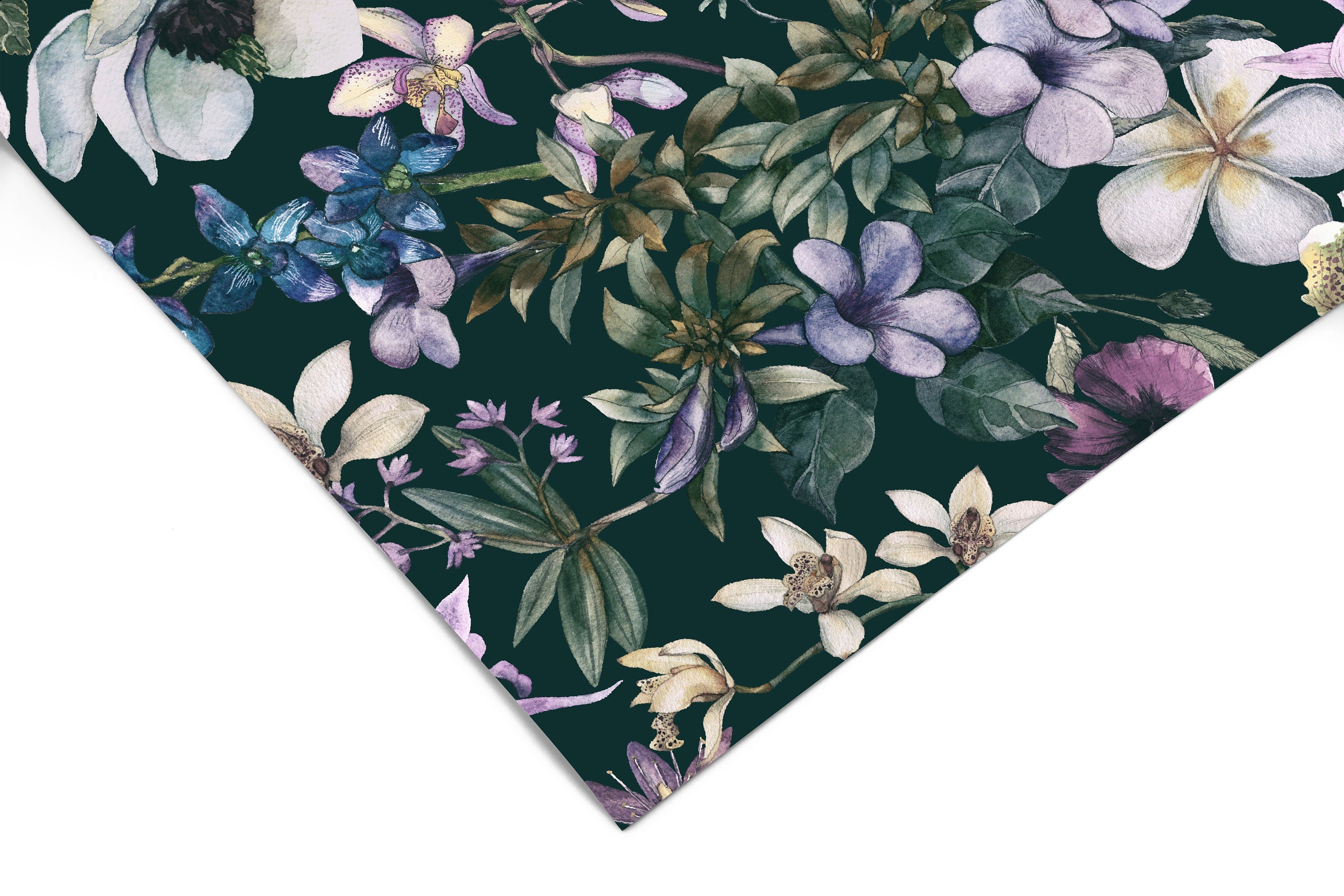 Removable Wallpaper Large Dark Floral Wallpaper | Peel And Stick Wallpaper | Adhesive Wallpaper | Wall Paper Peel Stick Wall Mural 3497 - JamesAndColors