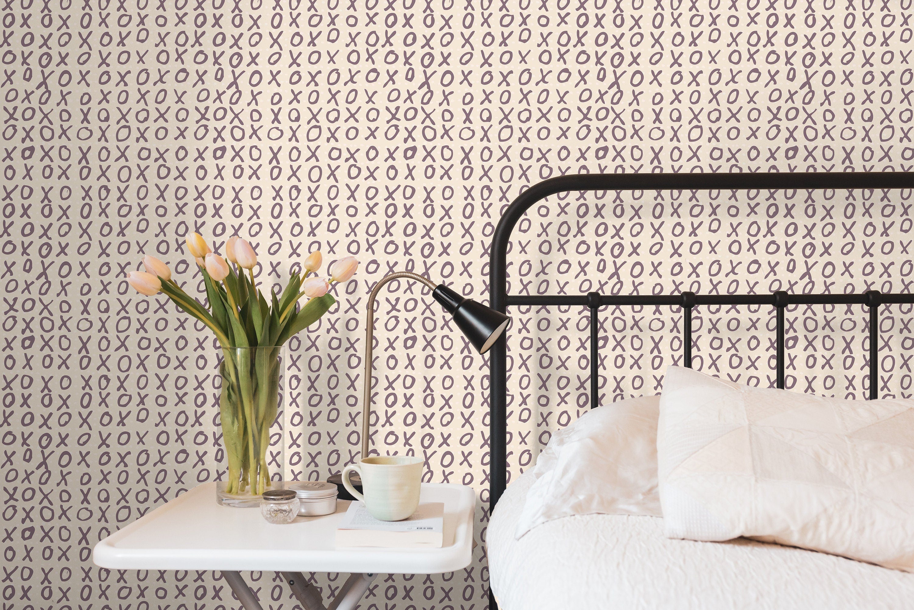 XOXO Hand Drawn Wallpaper | Wallpaper Peel and Stick | Removable Wallpaper | Wall Paper Peel And Stick | Wall Mural  Wall Decor 371 - JamesAndColors