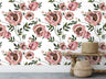 Pink Floral Wallpaper | Wallpaper Peel and Stick | Removable Wallpaper | Peel and Stick Wallpaper | Wall Paper Peel And Stick | 2183 - JamesAndColors