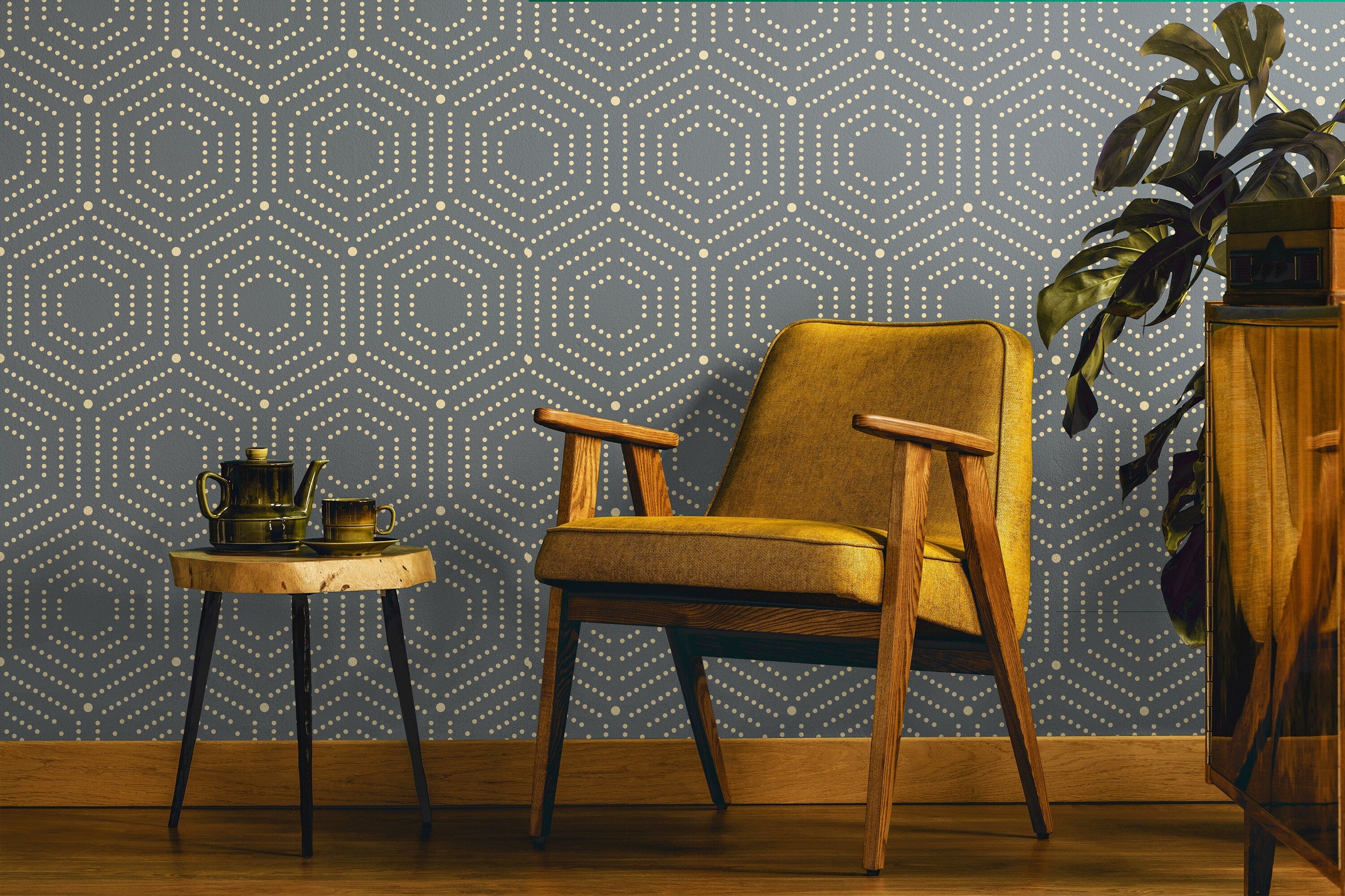 Removable Wallpaper Gray And Gold Modern Wallpaper | Peel And Stick ...