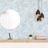 Removable Wallpaper Blue Swirl Bathroom Wallpaper | Peel And Stick Wallpaper | Adhesive Wallpaper | Wall Paper Peel Stick Wall Mural 3529 - JamesAndColors