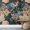 Removable Wallpaper Large Dark Floral Wallpaper | Peel And Stick Wallpaper | Adhesive Wallpaper | Wall Paper Peel Stick Wall Mural 459 - JamesAndColors
