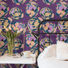 Violet Dark Floral Wallpaper | Wallpaper Peel and Stick | Removable Wallpaper | Peel and Stick Wallpaper | Wall Paper Peel And Stick | 2189 - JamesAndColors