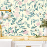 Ivory Bee Floral Wallpaper | Wallpaper Peel and Stick | Removable Wallpaper | Peel and Stick Wallpaper | Wall Paper Peel And Stick | 2169 - JamesAndColors