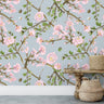 Pink Branch Floral Wallpaper | Wallpaper Peel and Stick | Removable Wallpaper | Peel and Stick Wallpaper | Wall Paper Peel And Stick | 2126 - JamesAndColors