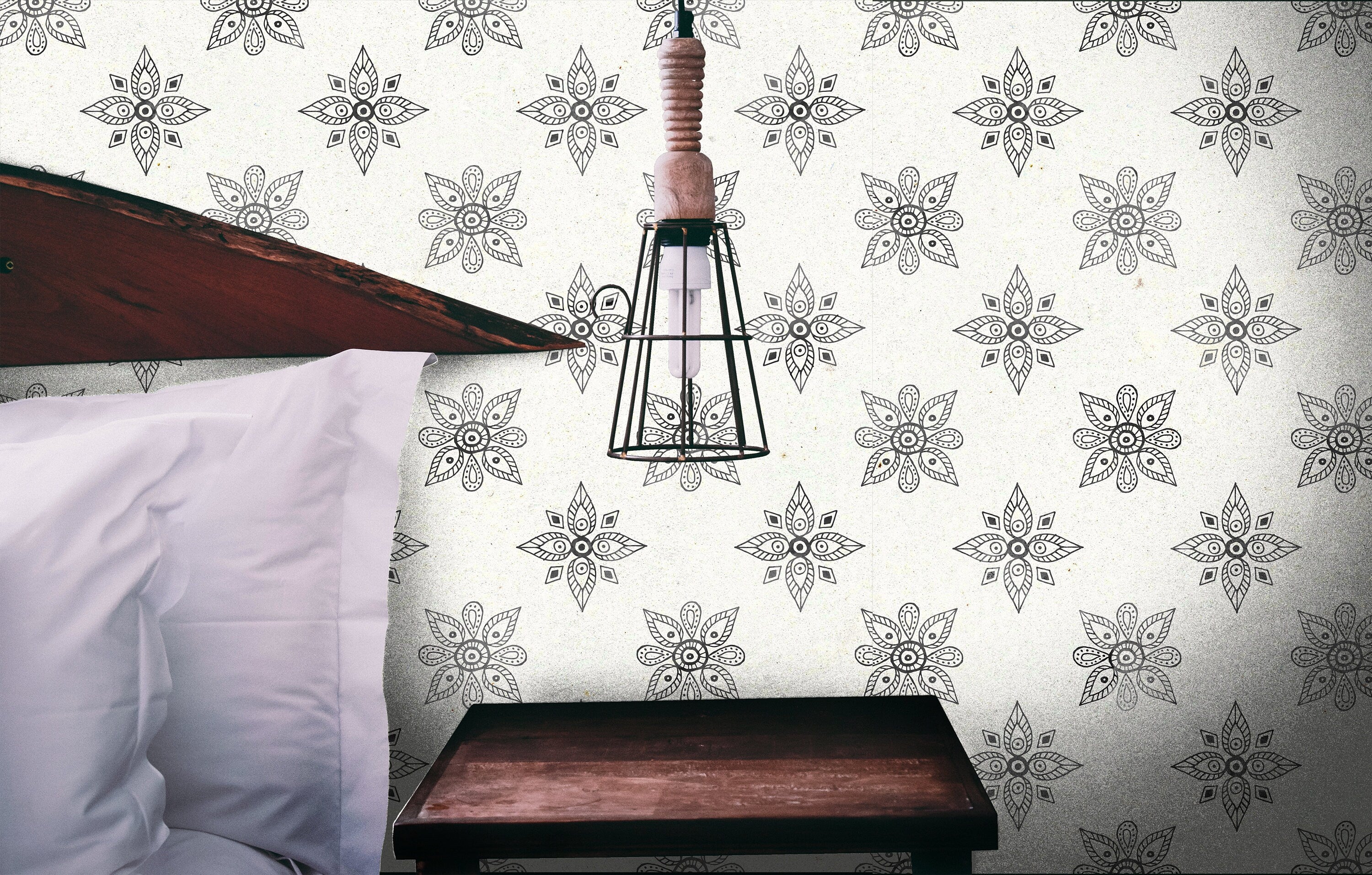 Distressed Boho Ink Wallpaper | Adhesive Wallpaper | Peel And Stick Wallpaper | Removable Wallpaper | Wall Paper Peel And Stick Mural 2301 - JamesAndColors