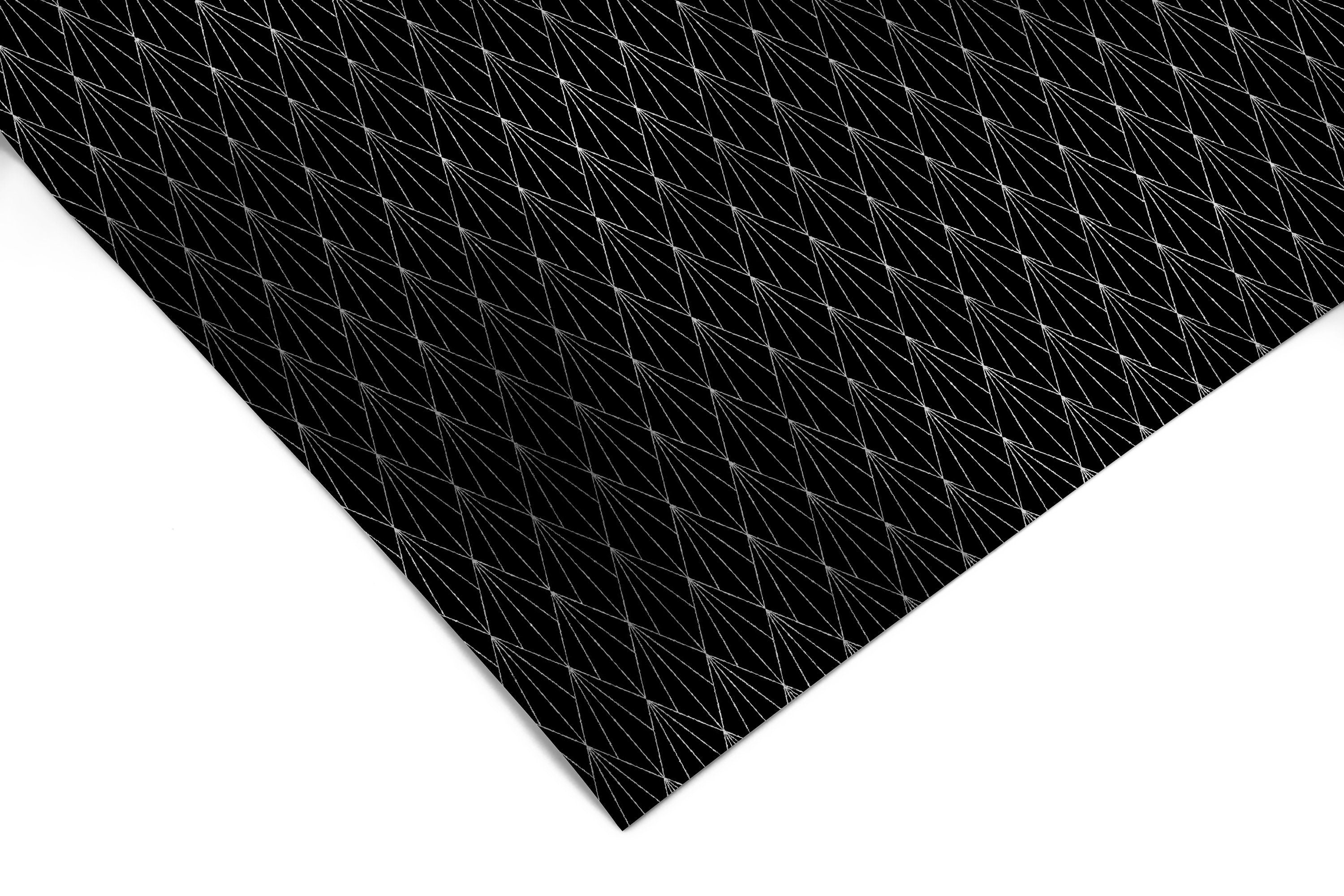 Black Silver Geometric Contact Paper | Peel And Stick Wallpaper | Removable Wallpaper | Shelf Liner | Drawer Liner Peel and Stick Paper 962 - JamesAndColors