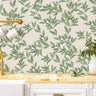 Beige Green Foliage Wallpaper | Removable Wallpaper | Peel And Stick Wallpaper | Adhesive Wallpaper | Wall Paper Peel Stick Wall Mural 2374 - JamesAndColors