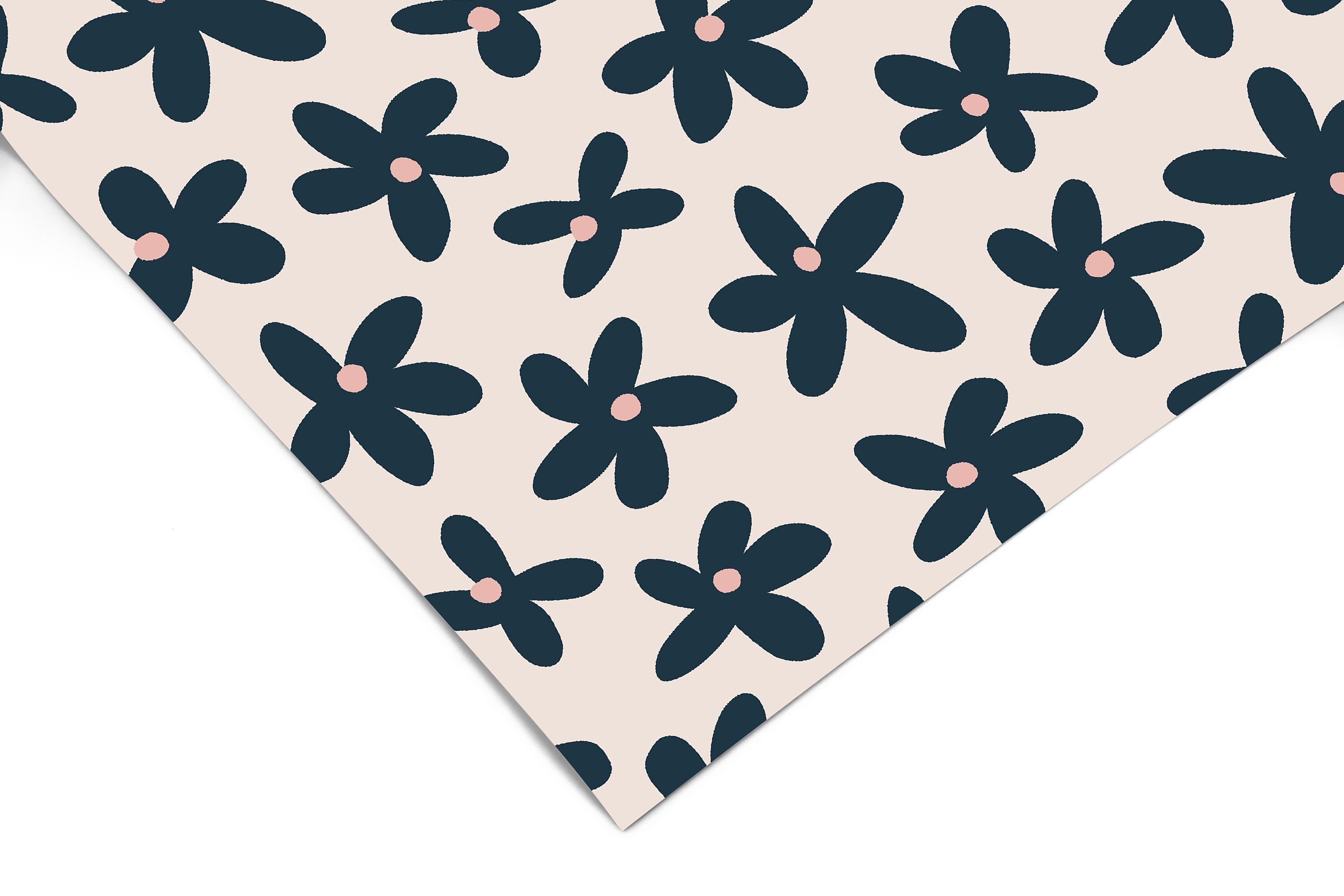 Blue Flowers Wallpaper | Girls Nursery Wallpaper | Kids Wallpaper | Childrens Wallpaper | Peel Stick Wallpaper | Removable Wallpaper 3557 - JamesAndColors
