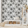 Black White Sunflower Wallpaper | Wallpaper Peel and Stick | Removable Wallpaper | Wall Paper Peel And Stick | Wall Mural | Wall Decor 144 - JamesAndColors