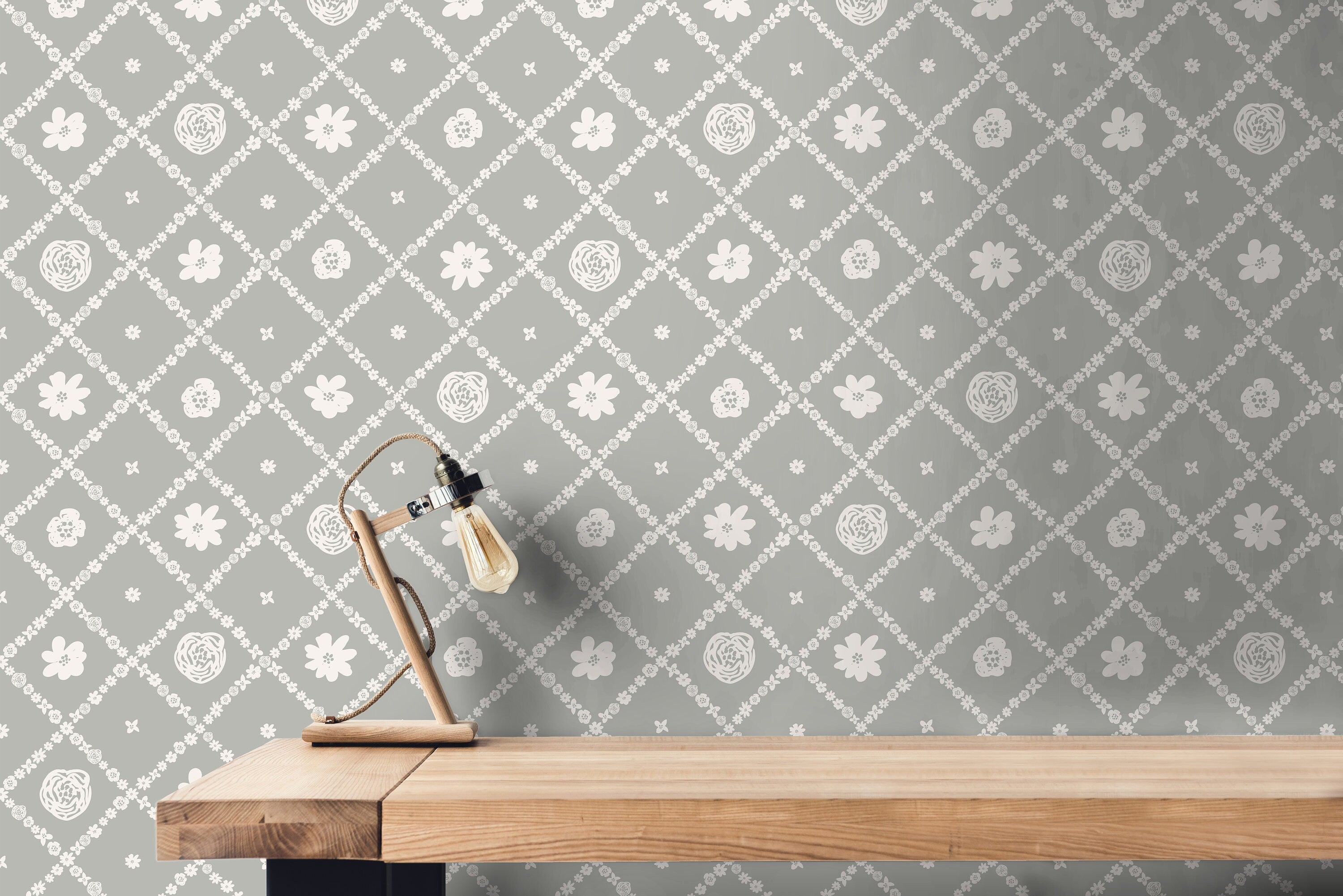 Gray Farmhouse Decor Wallpaper | Wallpaper Peel and Stick | Removable Wallpaper | Wall Paper Peel And Stick | Wall Mural Wall Decor 331 - JamesAndColors