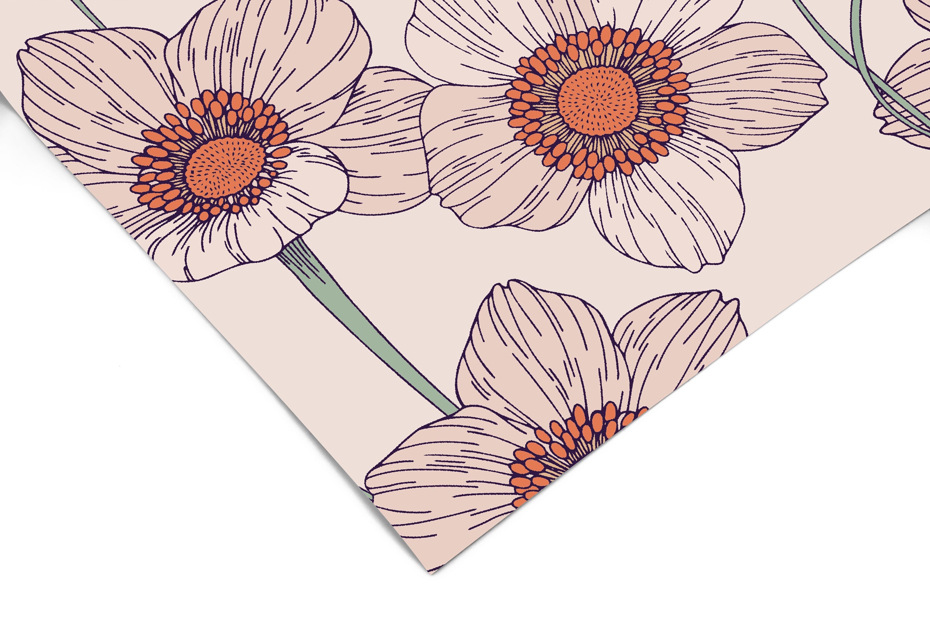 Light Pink Floral Wallpaper | Wallpaper Peel and Stick | Removable Wallpaper | Peel and Stick Wallpaper | Wall Paper Peel And Stick 3593 - JamesAndColors