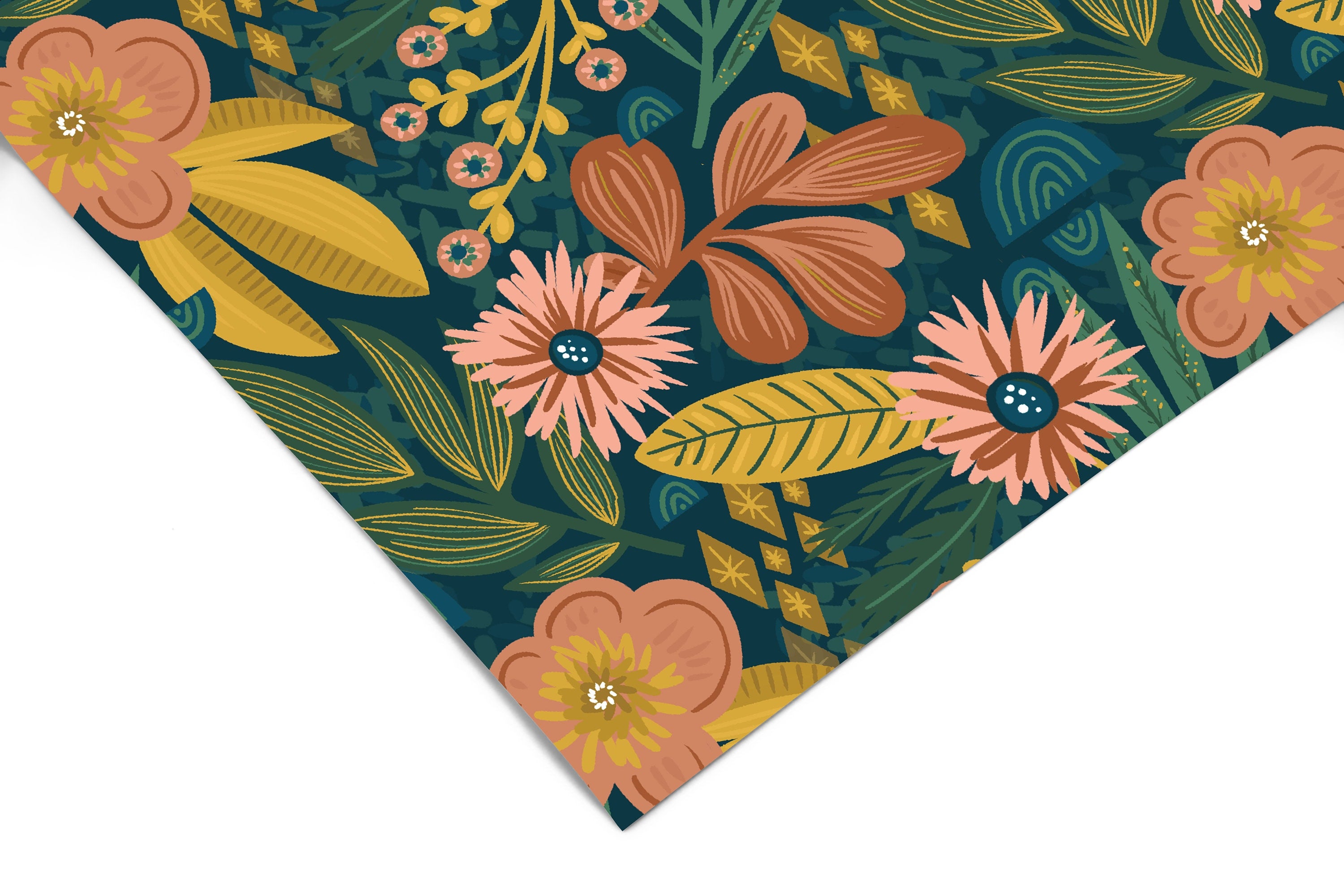 Dark Floral Jungle Contact Paper | Peel And Stick Wallpaper | Removable Wallpaper | Shelf Liner | Drawer Liner | Peel and Stick Paper 917