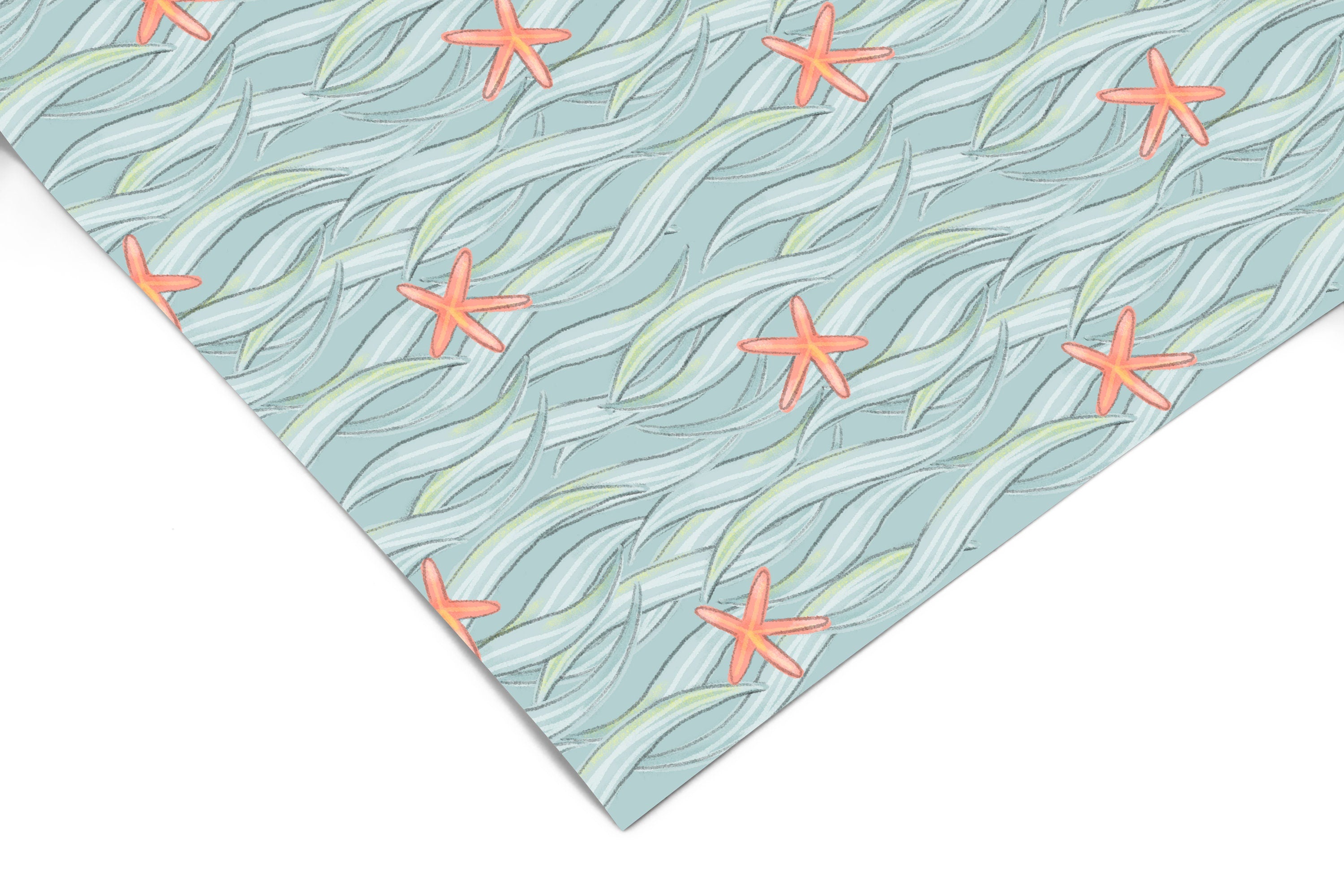 Starfish Sea Ocean Contact Paper | Peel And Stick Wallpaper | Removable Wallpaper | Shelf Liner | Drawer Liner | Peel and Stick Paper 965 - JamesAndColors