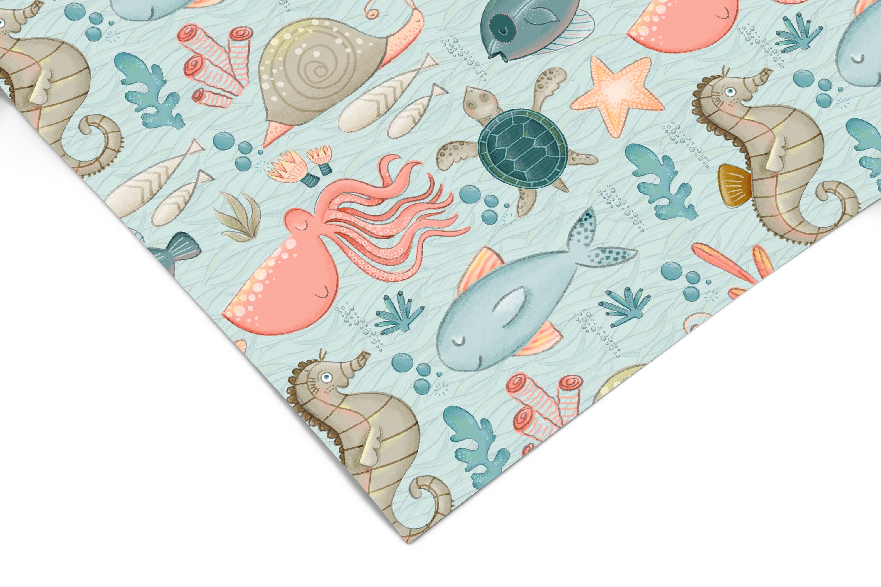 Underwater Sea Ocean Contact Paper | Peel And Stick Wallpaper | Removable Wallpaper | Shelf Liner | Drawer Liner | Peel and Stick Paper 966 - JamesAndColors