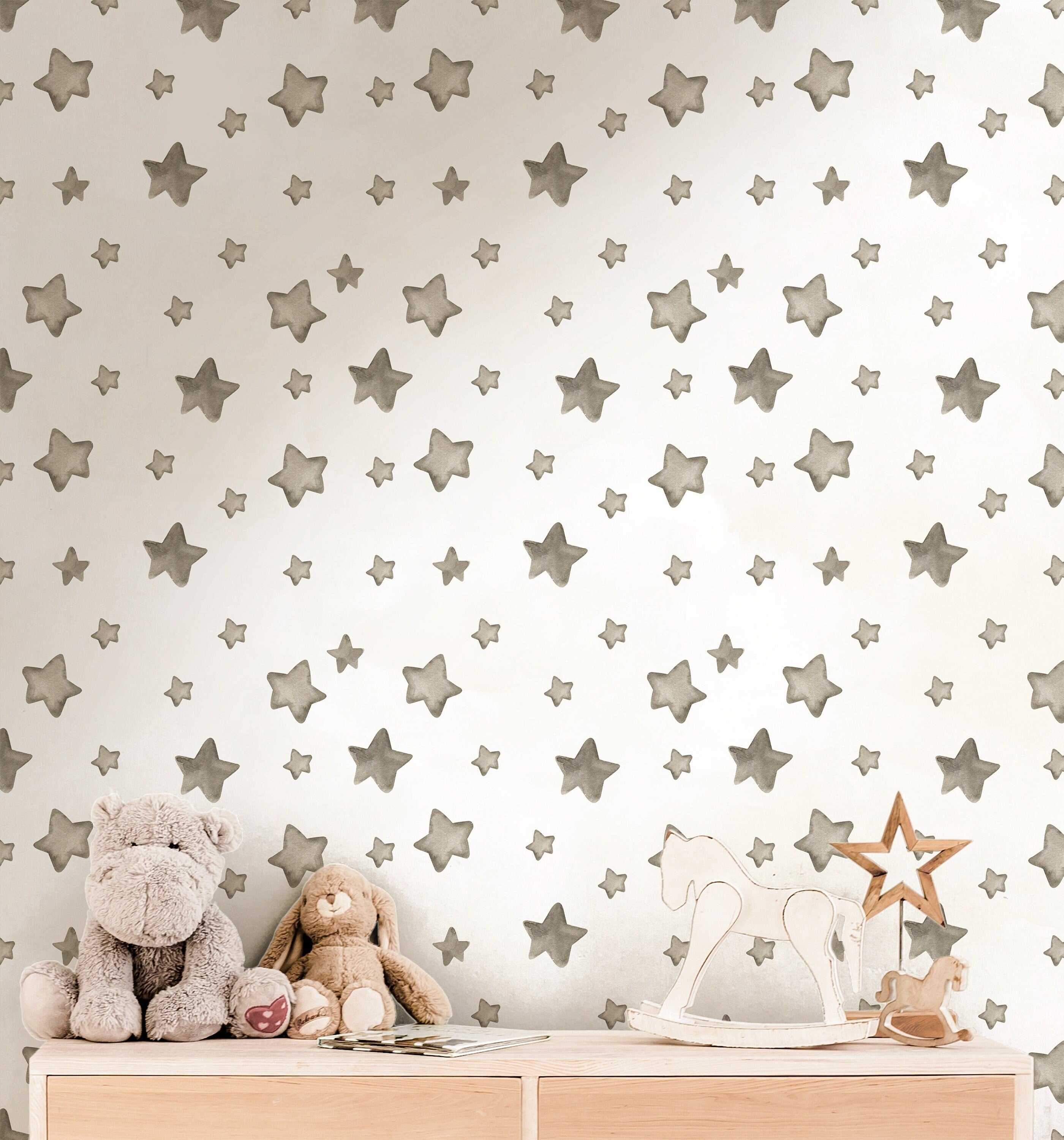Watercolor Star Wallpaper | Girls Nursery Wallpaper | Kids Wallpaper | Childrens Wallpaper | Peel Stick Wallpaper | Removable Wallpaper 3561 - JamesAndColors